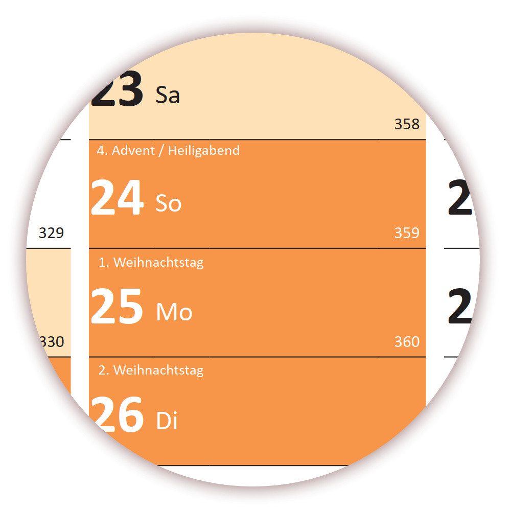 LYSCO Wandkalender Rainbow Premium Classic2 Wandplaner 2028 (gerollt), erhältlich in den Formaten DIN A2, DIN A1 und DIN A0, Rainbow Kalender Terminkalender Bürokalender Jahreskalender