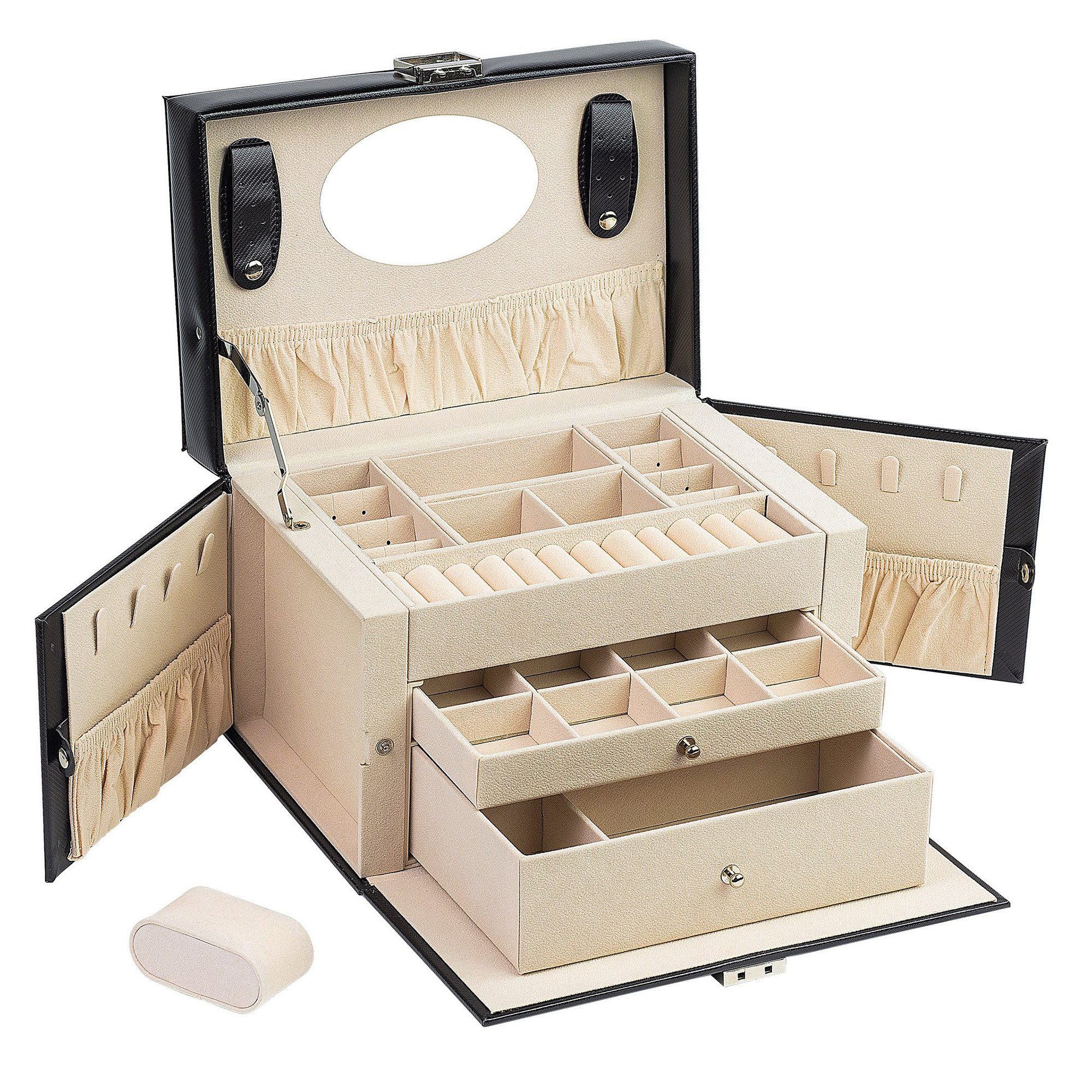 AdelDream Schmuckkasten YY-J06, Abschließbares Aufbewahrungsgehäuse und Sta günstig online kaufen