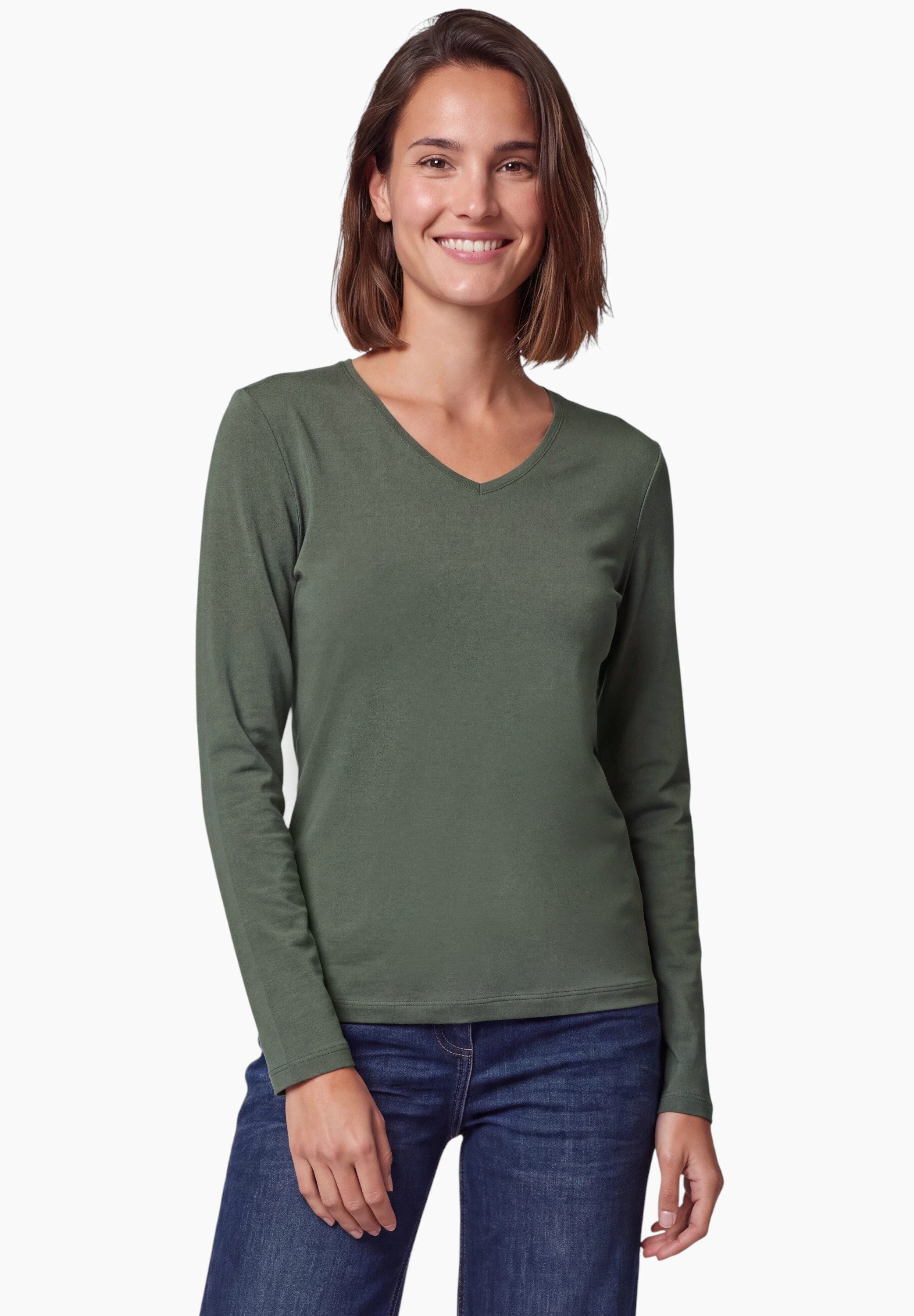 CECIL Langarmshirt aus reiner Baumwolle