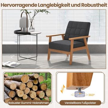 KOMFOTTEU Loungesessel Esszimmerstuhl, bis 150 kg belastbar, mit Massivholzrahmen