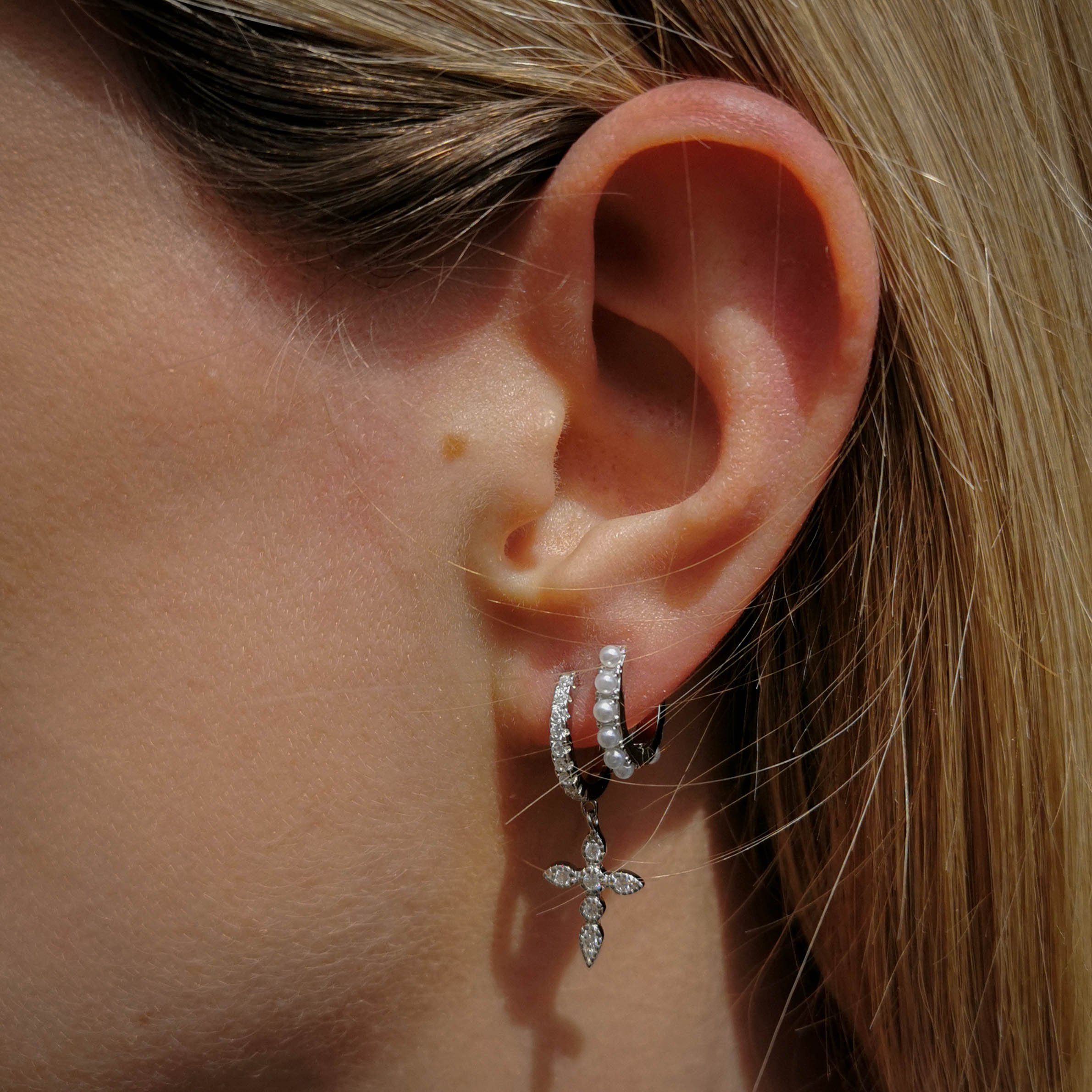 Brandlinger Paar Ohrhänger Ohrringe Chittagong, Kreuz Silber 925 vergoldet, günstig online kaufen