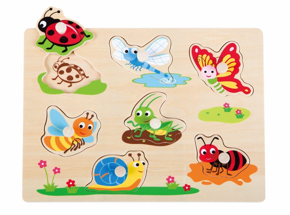 Lelin Steckpuzzle 20085 Holzpuzzle "Insekten" mit günstig online kaufen