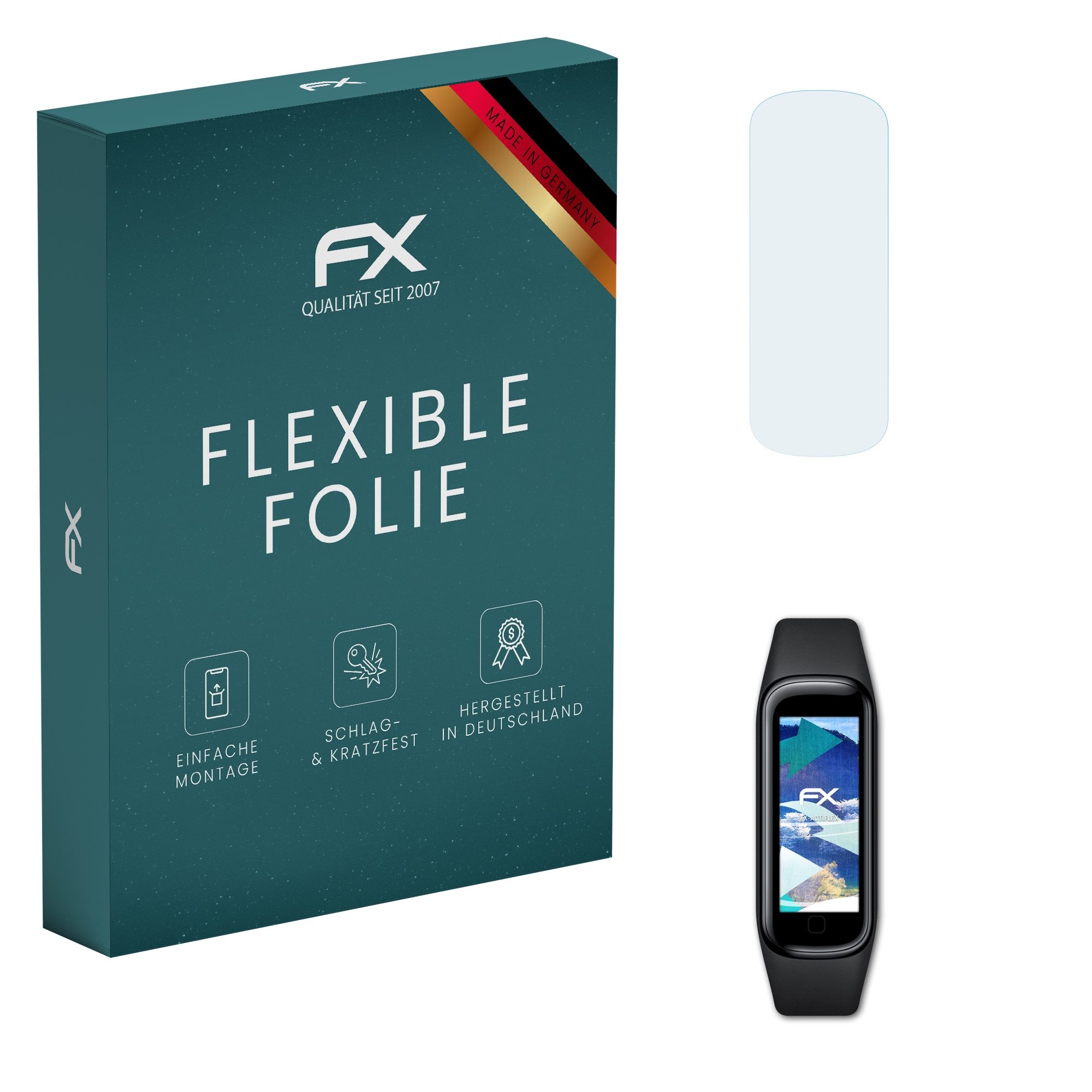 atFoliX Schutzfolie Displayschutzfolie für Samsung Galaxy Fit2, (3 Folien), Ultraklar und flexibel