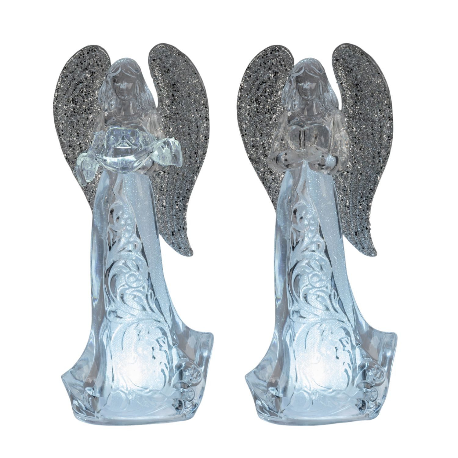 formano Weihnachtsfigur Acryl, Mit Timerfunktion, Transparent, Engel, H: 23cm