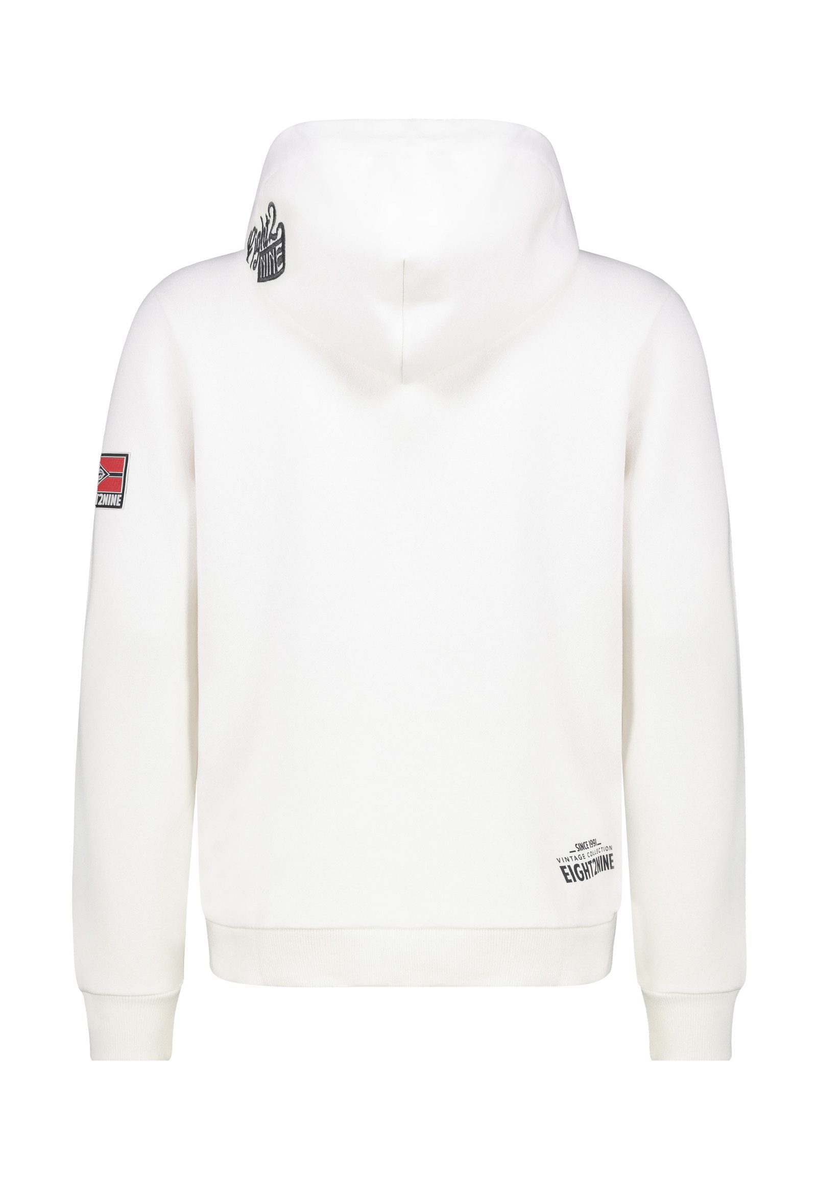 Eight2Nine Kapuzensweatjacke Herren Sweatjacke mit Brustprint und Kapuze Sw günstig online kaufen