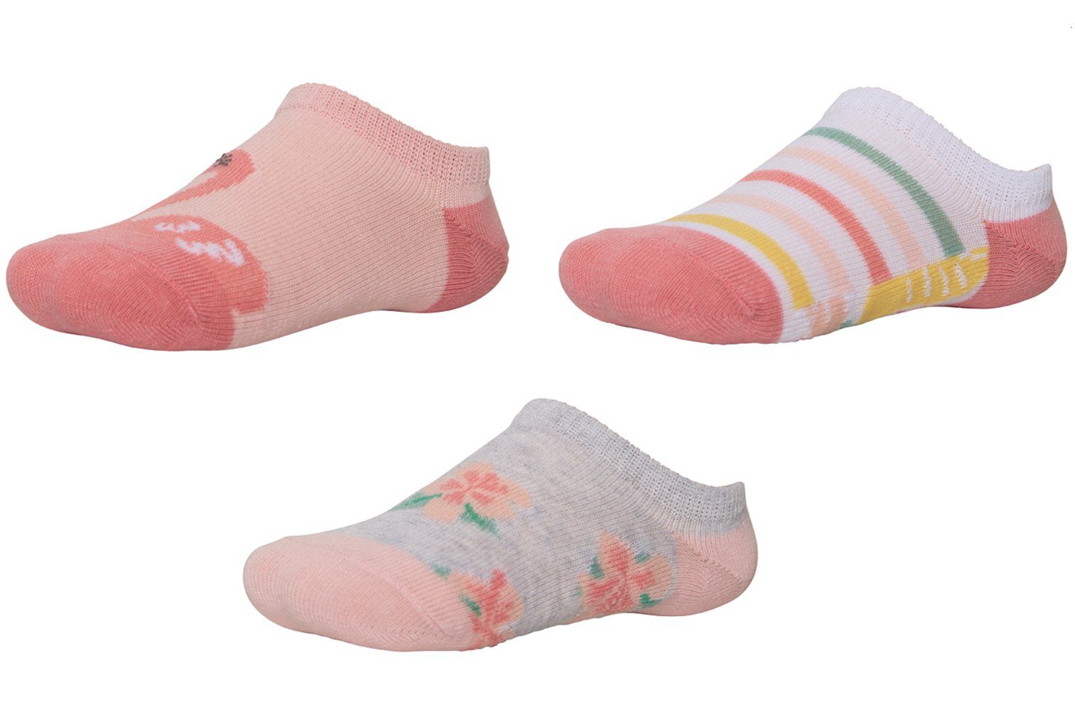 YSABEL MORA Sneakersocken Ysabel Mora Mädchen Sneakers 3er Pack Socken Strümpfe rosa grau (3-Paar)
