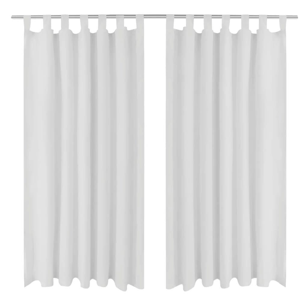Vorhang Vorhänge Gardinen aus Satin 2-teilig 140 x 175 cm Weiß, furnicato, (2 St)