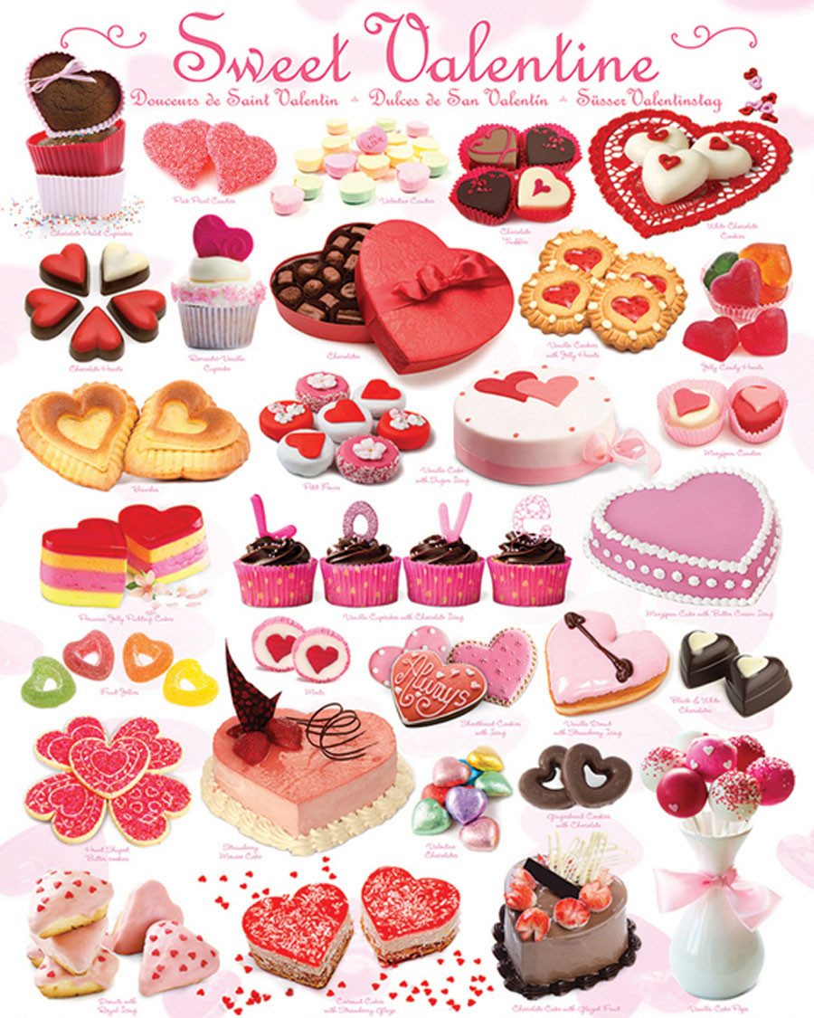 Puzzle 1000 Teile Puzzle - Puzzle - Süsse Valentinstags Leckereien, Puzzleteile
