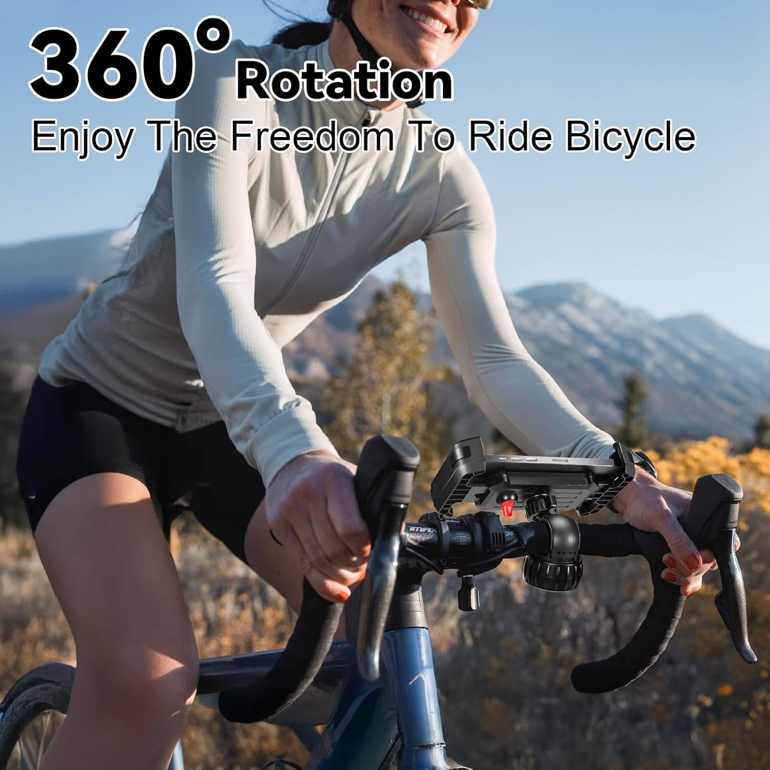 Forrlite Smartphone-Halterung Handyhalterung Fahrrad, Handyhalter Motorrad360° Lenker Halter, (Stabile Handyhalterung Fahrrad & Motorrad, ideal für 5,1–6,8", Me – Bild 4 von 5
