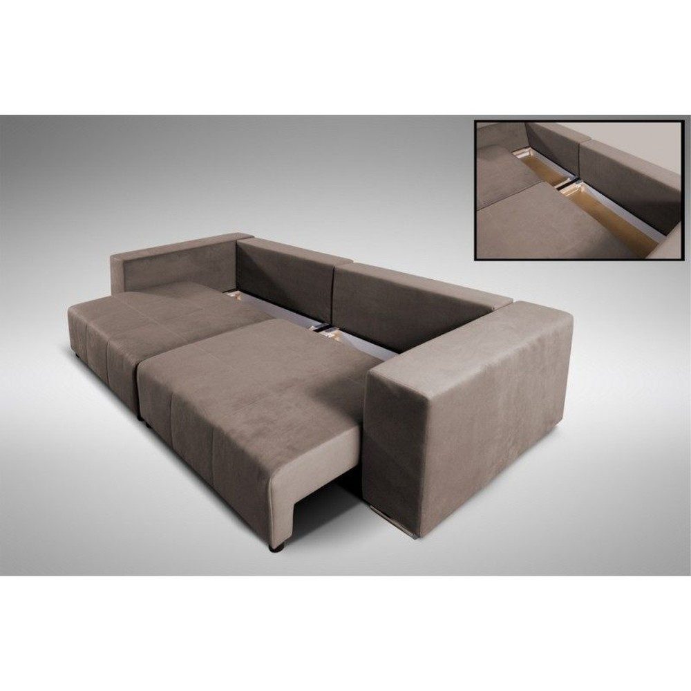 JVmoebel Sofa Elegantes weißes Sofa mit Bettfunktion und hochwertigem Textilbezug, Made in Europa