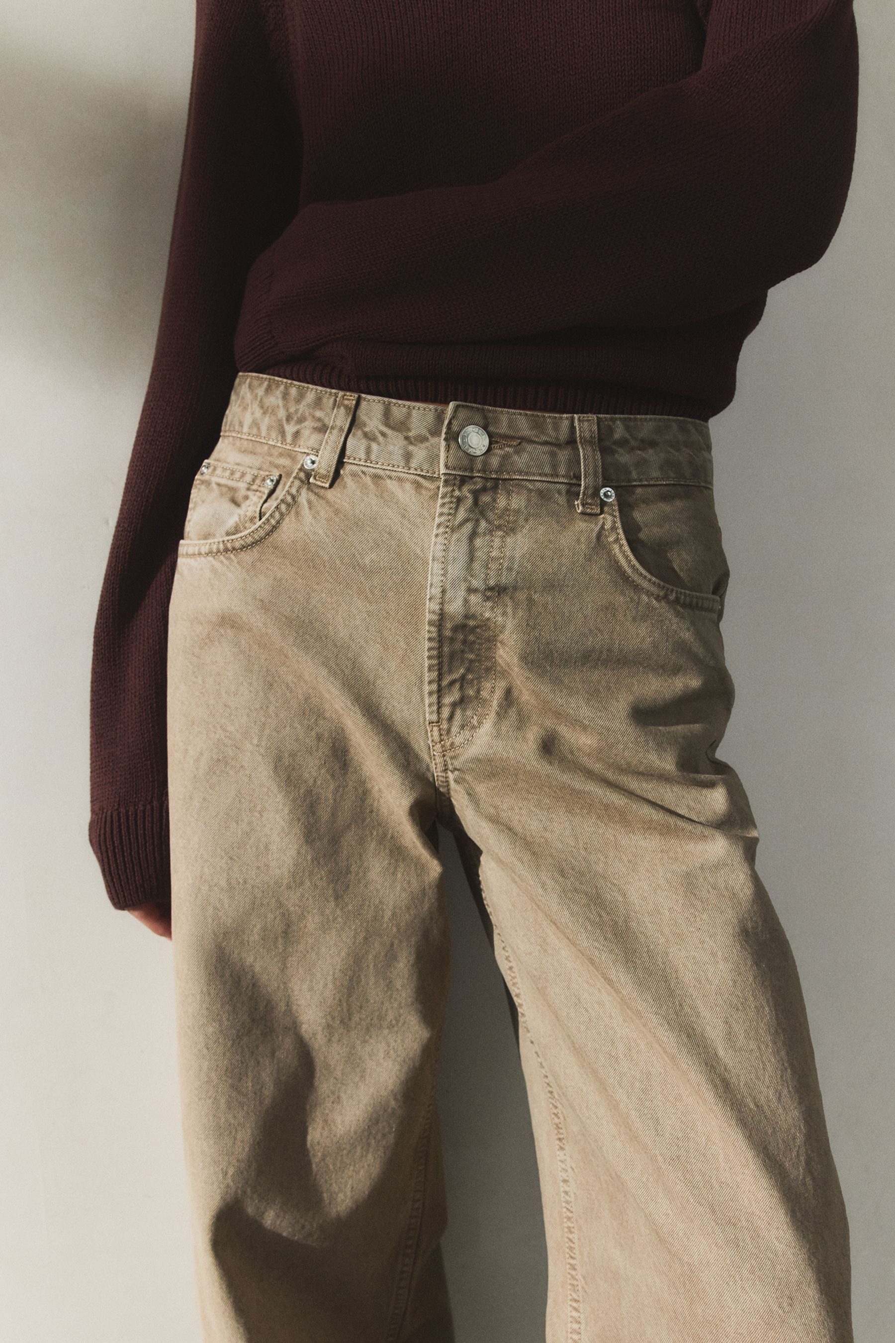 Bhoem Weite Jeans BHOEM Mittelhohe Barrel-Jeans, schwarz (1-tlg)