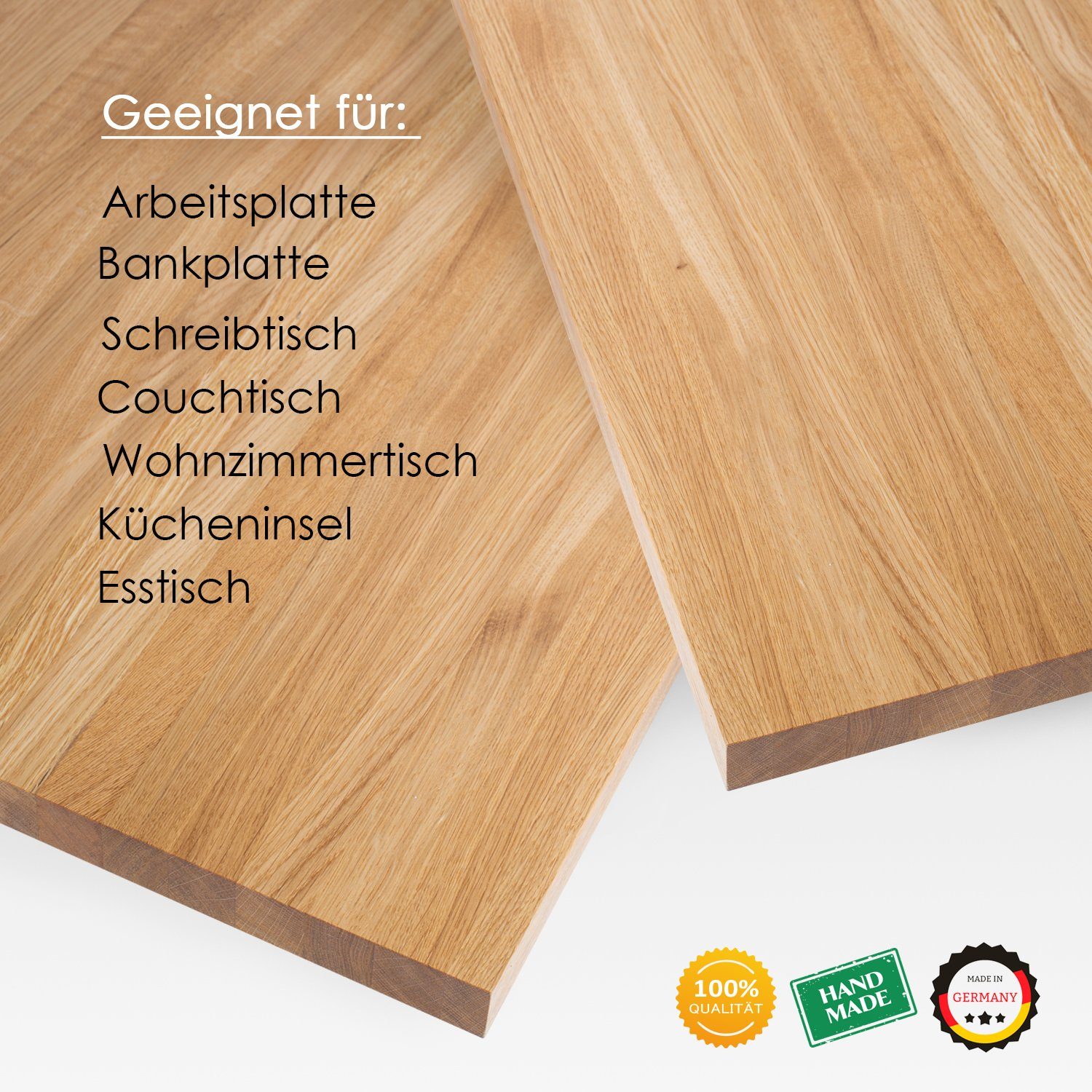 Massivholzplatte Esstisch Tischplatte Holzplatte Rikmani Schreibtischplatte Massiv Schreibtisch Eichenplatte Holzbrett Naturholz Arbeitsplatte Küche Eiche