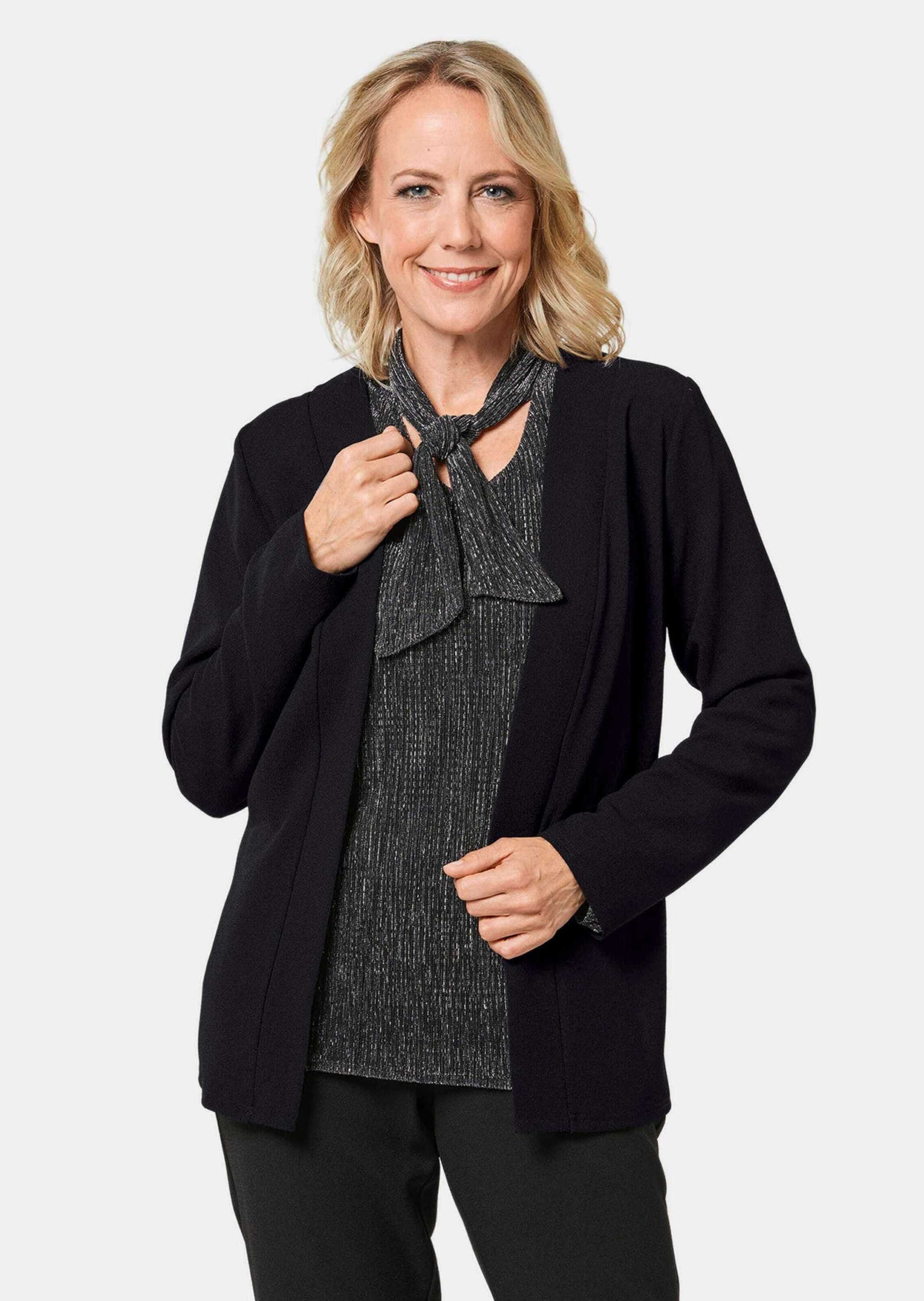 GOLDNER Longblazer Schicke Crêpe-Longjacke günstig online kaufen