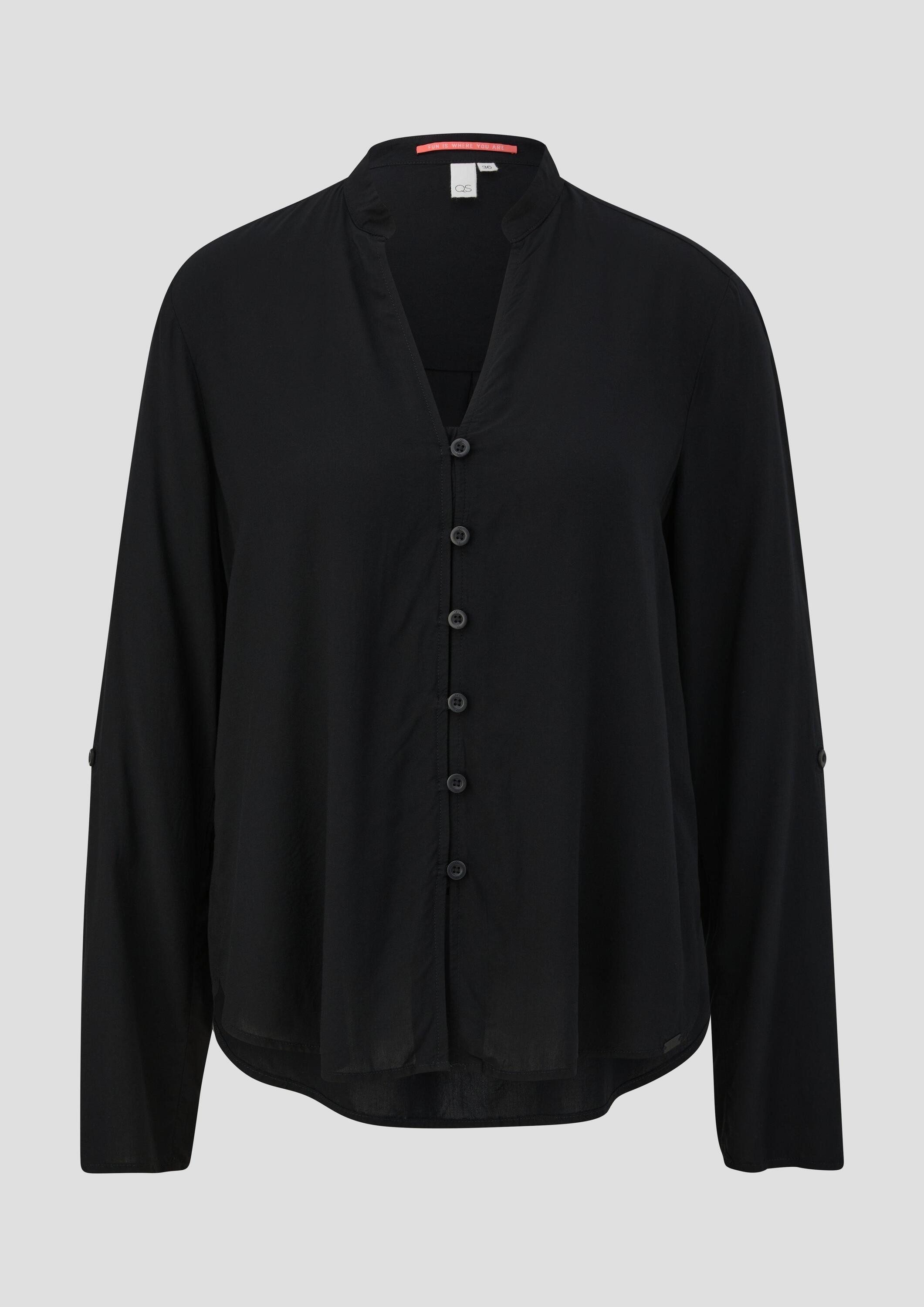 QS Langarmbluse Bluse Viskosebluse mit Turn-up-Funktion