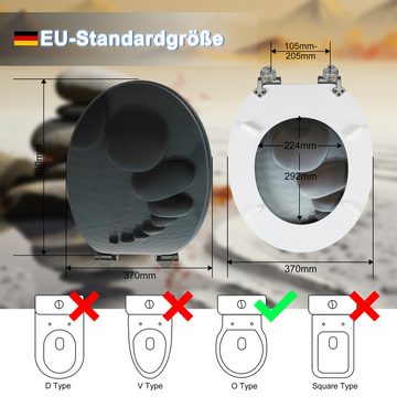 Elegear WC-Sitz runder Toilettendeckel mit Doppelte Absenkautomatik, einfache Montage, (1-St), Hochwertige Toilettensitz aus MDF (Maximale Tragfähigkeit 200 kg)