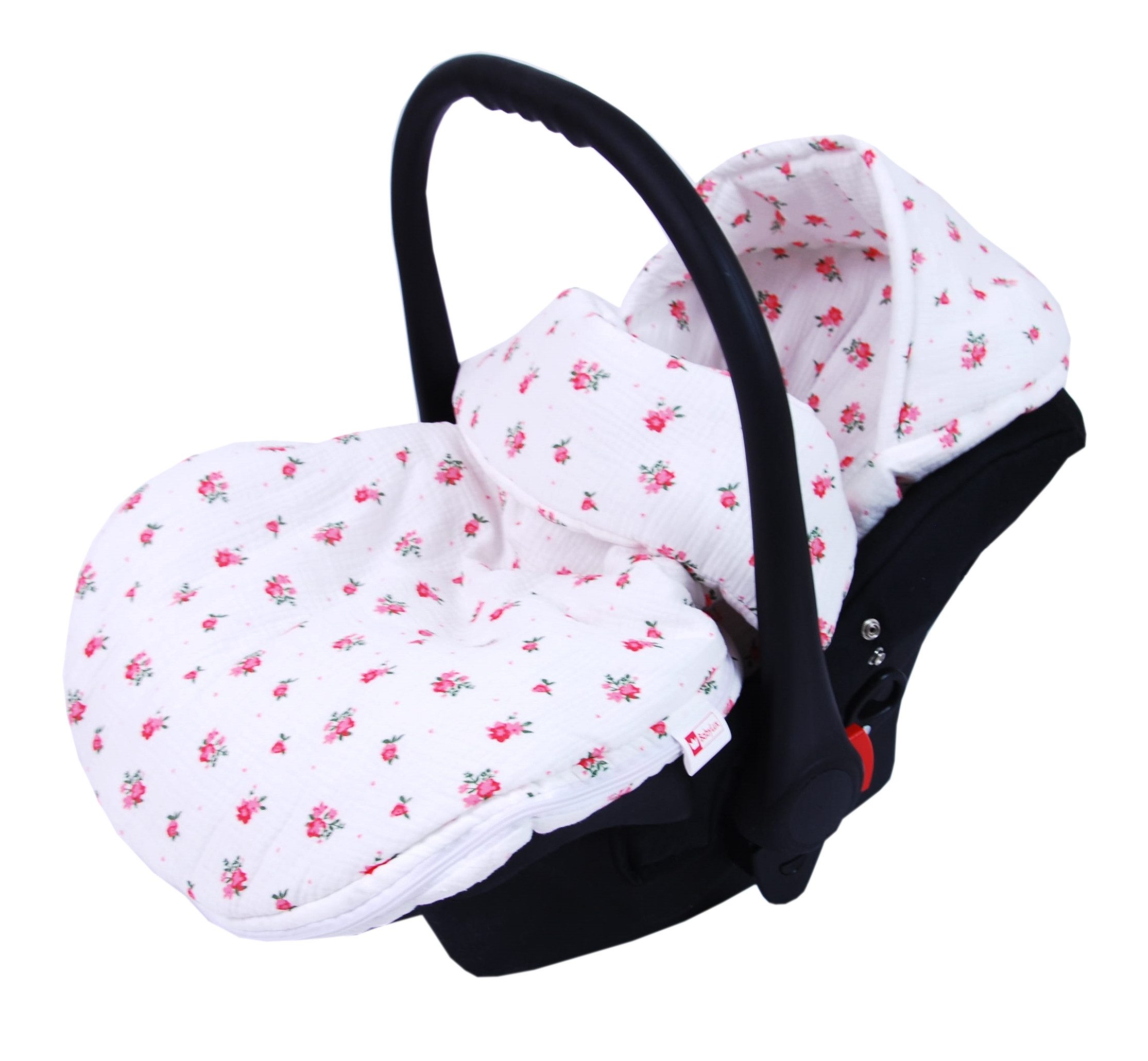 BabyLux Fußsack Sommerfußsack 90cm für Babyschale, Kinderwagen & Buggy Frühling Herbst, md2 - Musselin Röschen Fußsack