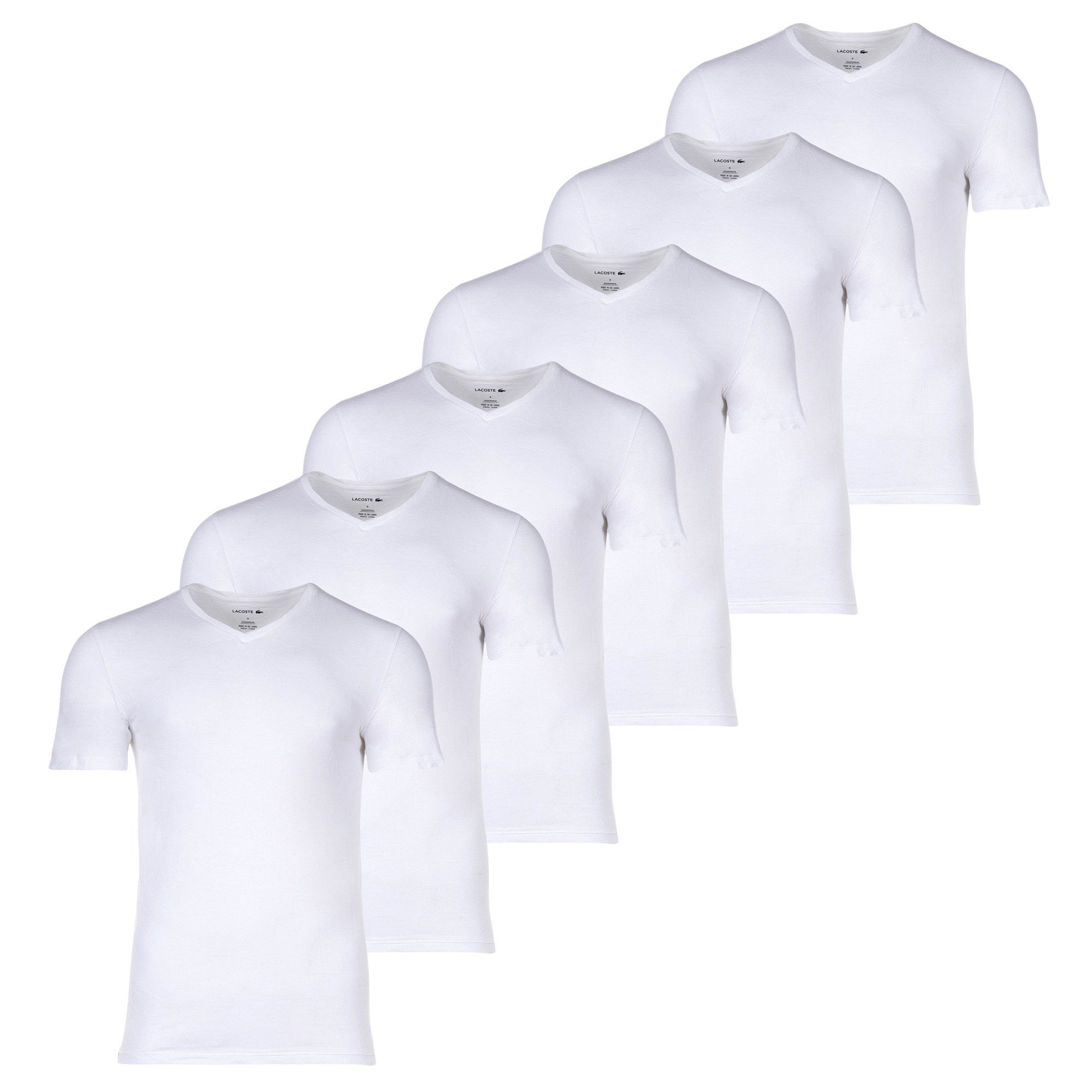 Lacoste T-Shirt Herren T-Shirt 6er Pack Baumwolle (Packung, 6er Pack)