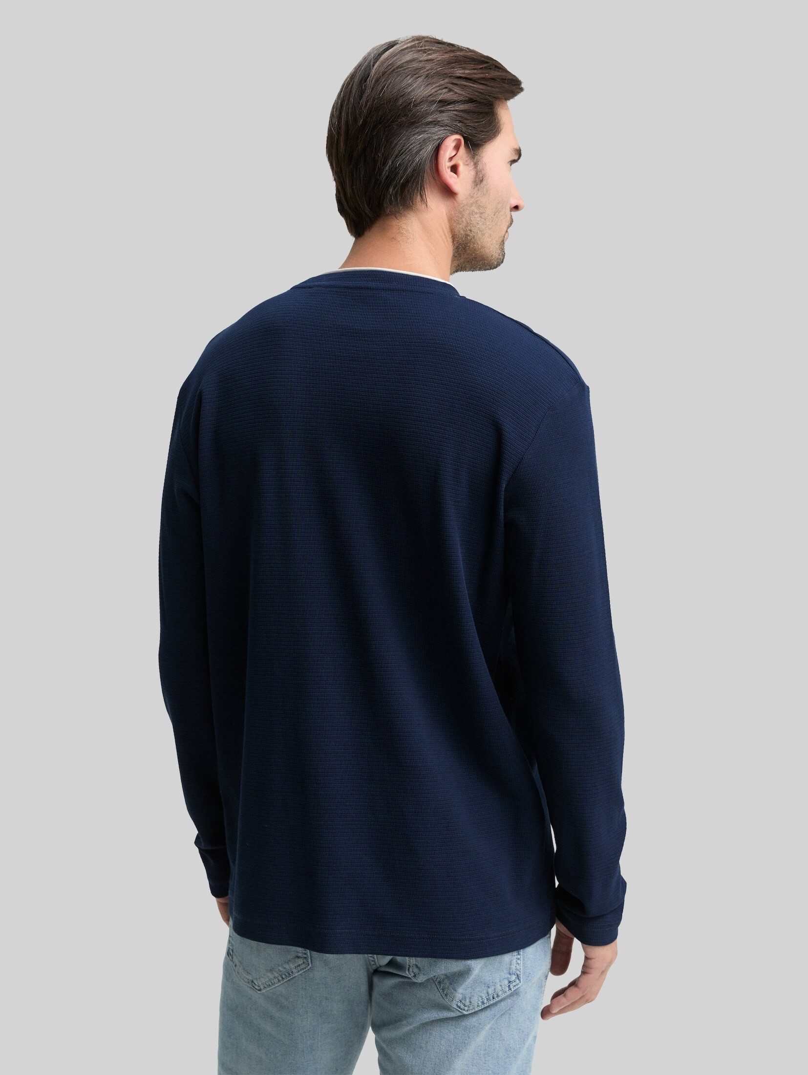 TOM TAILOR Langarmshirt T-Shirt 2-in-1 Langarmshirt aus Baumwolle