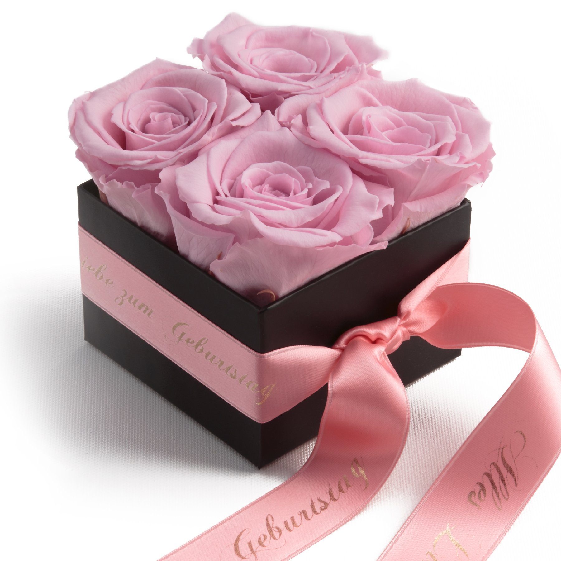 ROSEMARIE SCHULZ Heidelberg Dekoobjekt Rosenbox echte Rosen Alles Liebe zum Geburtstag Geschenk für Frauen (1 St), Echte konservierte Rosen Rosa