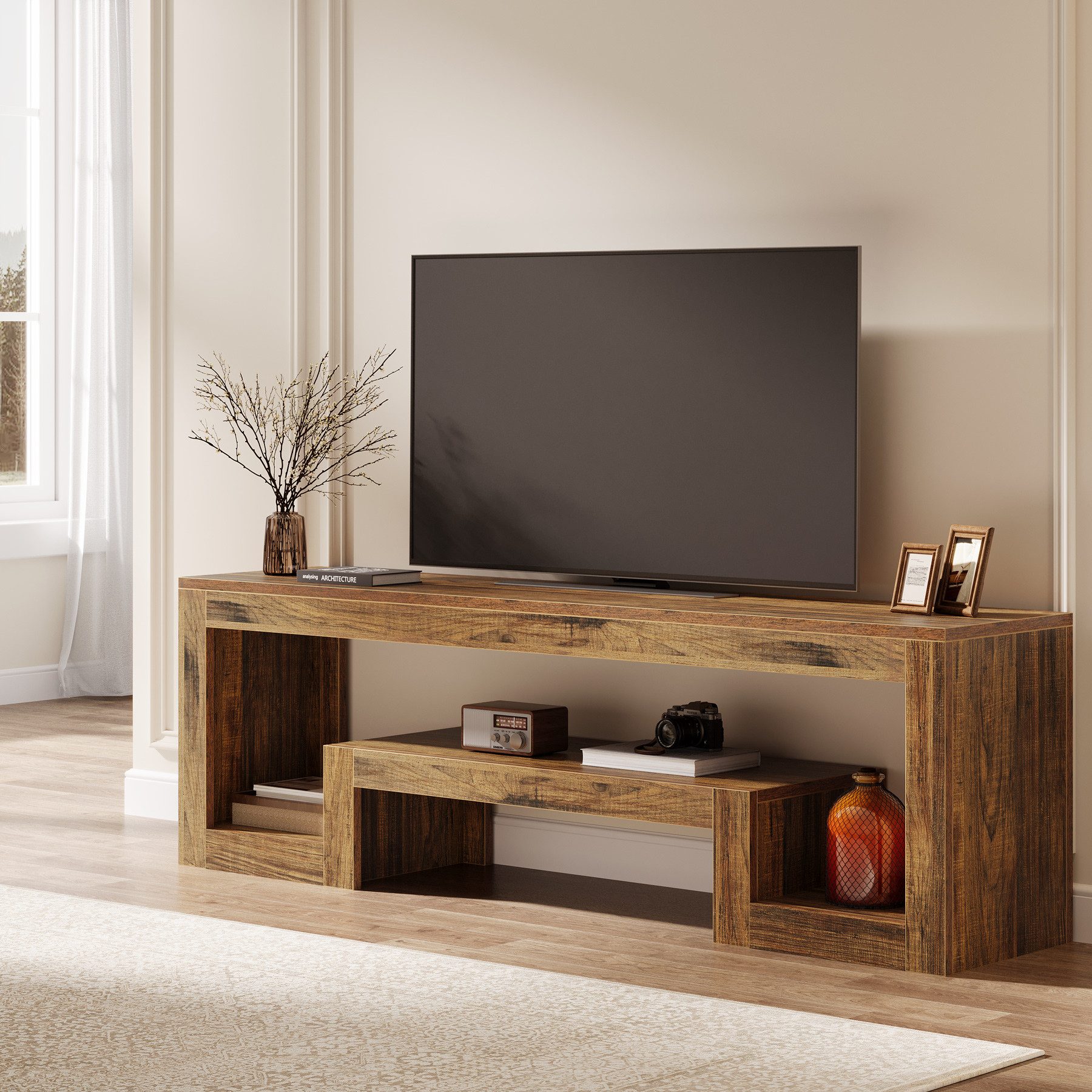 Tribesigns TV-Schrank Fernsehtisch, TV-Regal, 160 cm Lowboard für 55/60/65 Zoll Fernseher