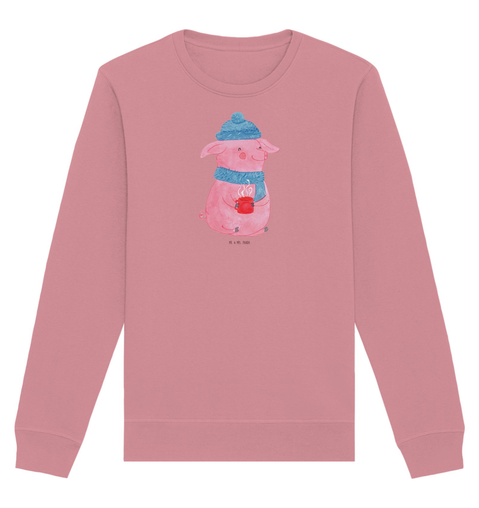 Longpullover Schwein Glühwein Größe M - Canyon Pink - Geschenk, Sweatshirt Männer