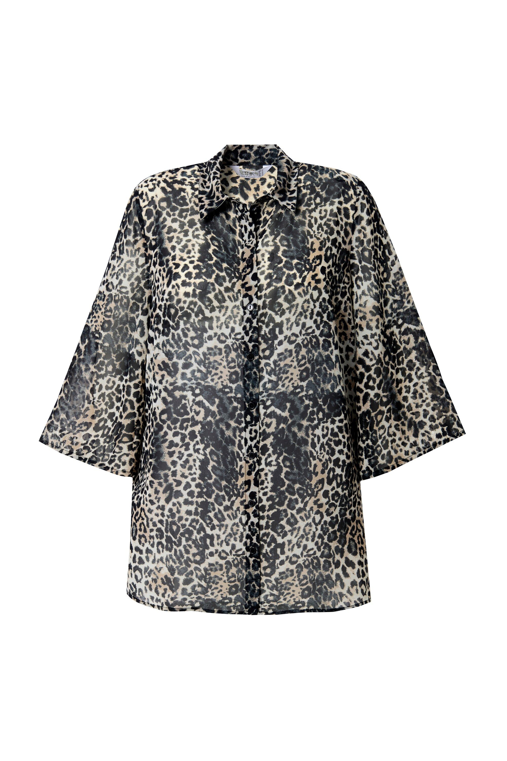 Angel of Style Hemdbluse Chiffonbluse Leomuster 3/4-Trompetenärmel günstig online kaufen