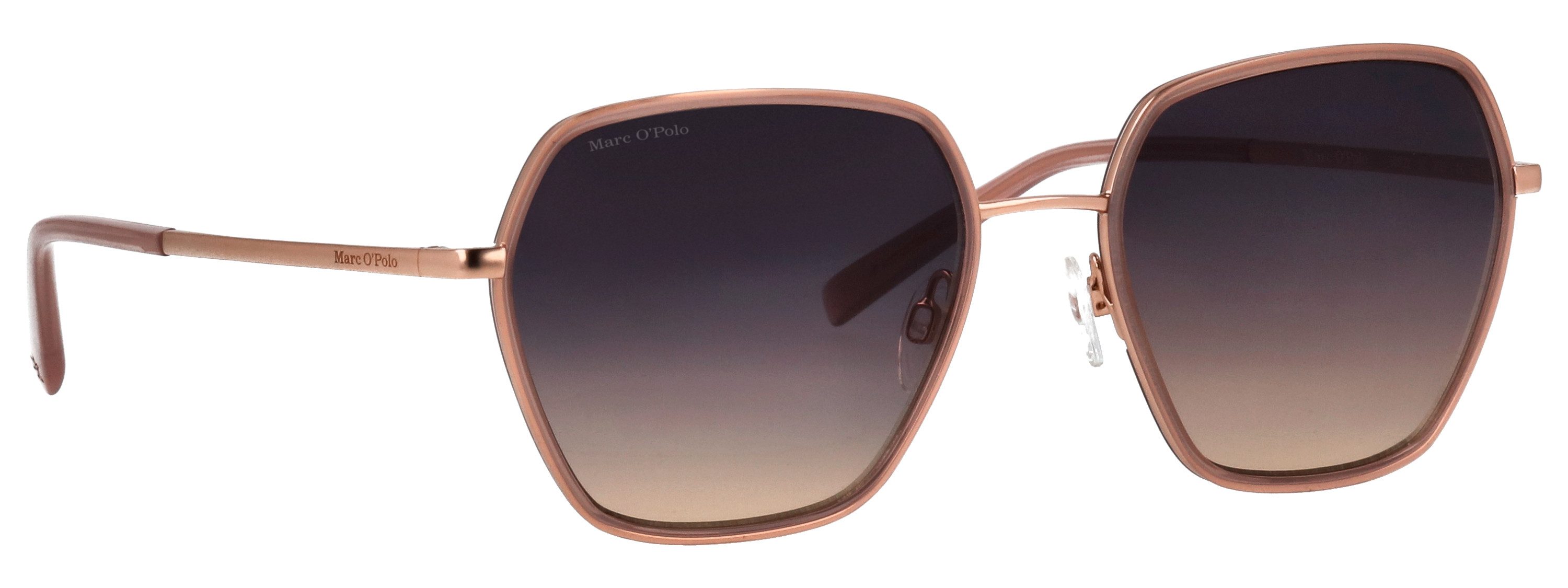 Marc O'Polo Sonnenbrille Modell 505122 Form Hexagon, Logoschriftzug auf Bügel, Metallfassung
