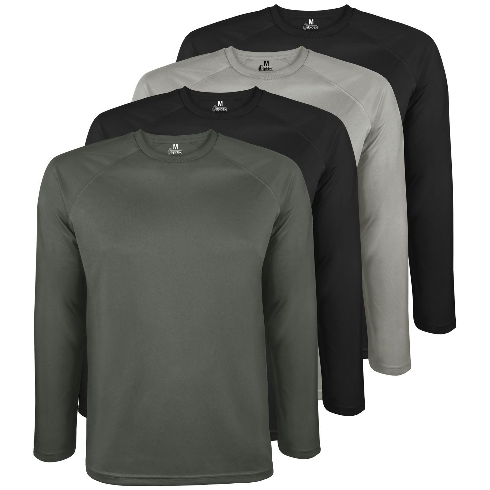 ALPIDEX Funktionsshirt Herren Funktionsshirts 4er Set Langarm