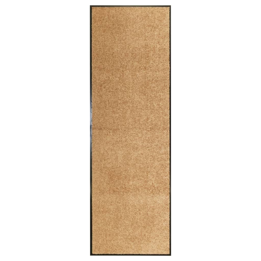 Fußmatte Fußmatte Waschbar Creme 60x180 cm, vidaXL, Rechteckig, Höhe: 0.9 mm