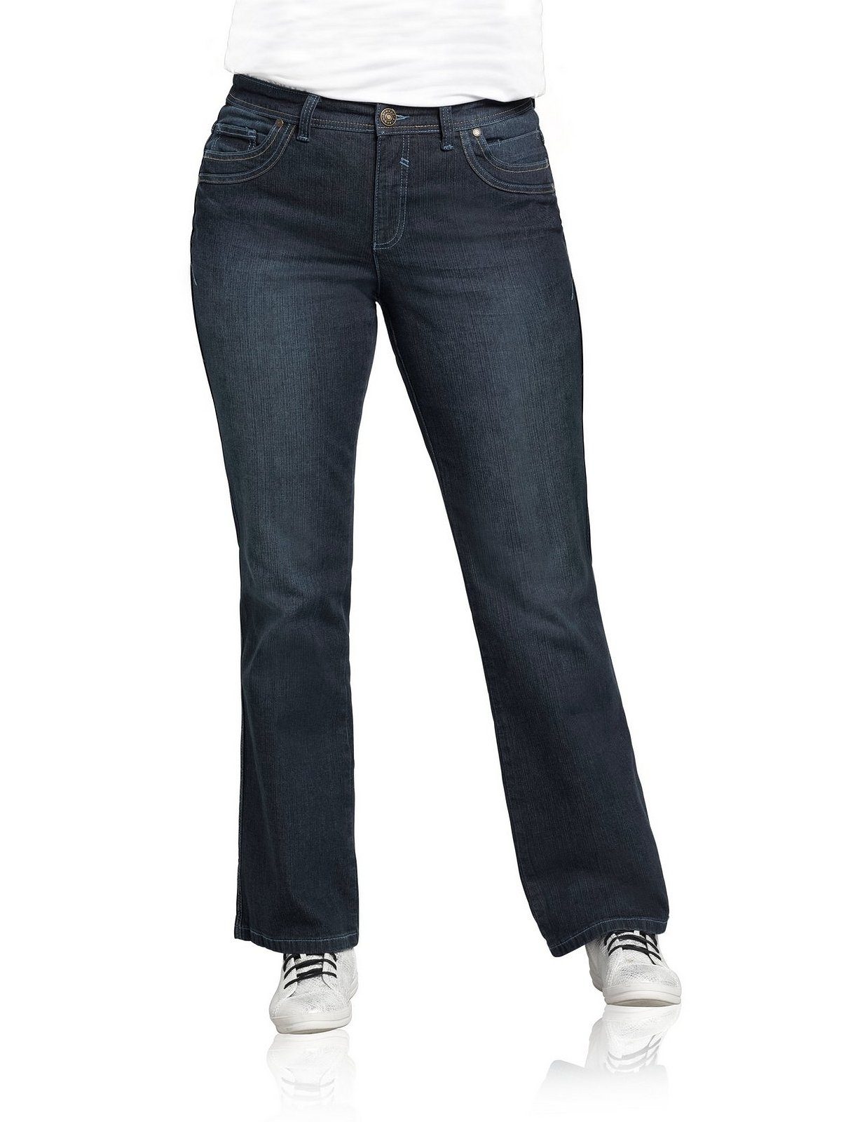 Sheego Stretch-Jeans Große Größen mit Used-Effekten