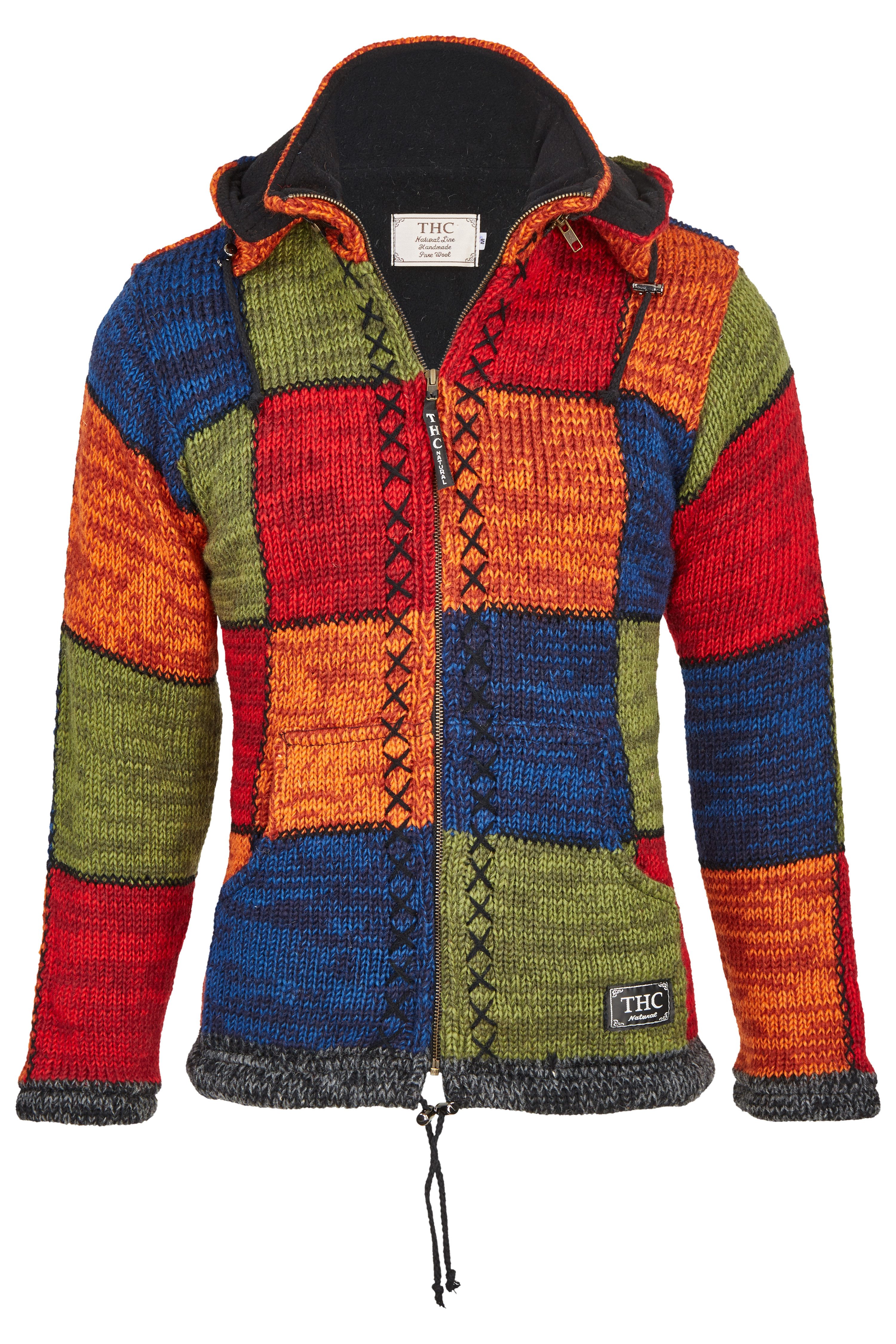 THC Natural Line Strickjacke Schafwollstrickjacke bunte günstig online kaufen