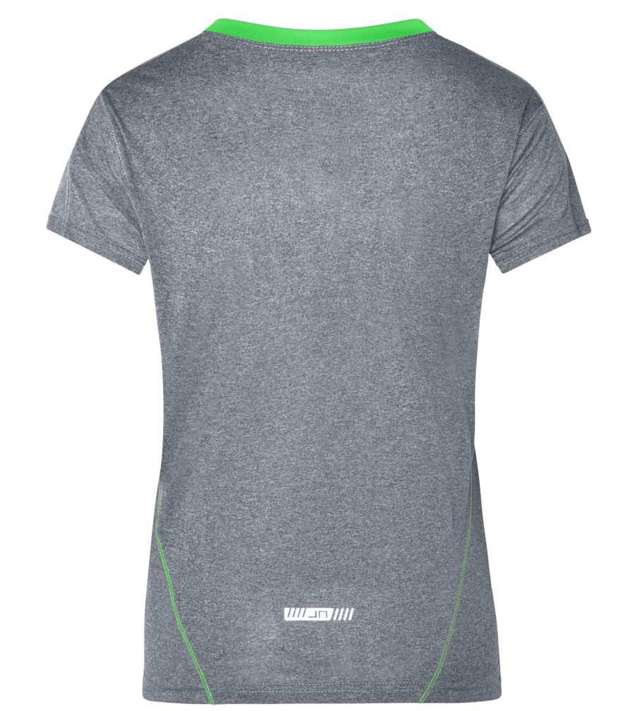 Running (Doppelpack, Doppelpack Laufshirt grey-melange/green JN471 James Laufshirt & und Kurzarm Stück) Feuchtigkeitsregulierend T-Shirt Atmungsaktiv 2 Nicholson Damen