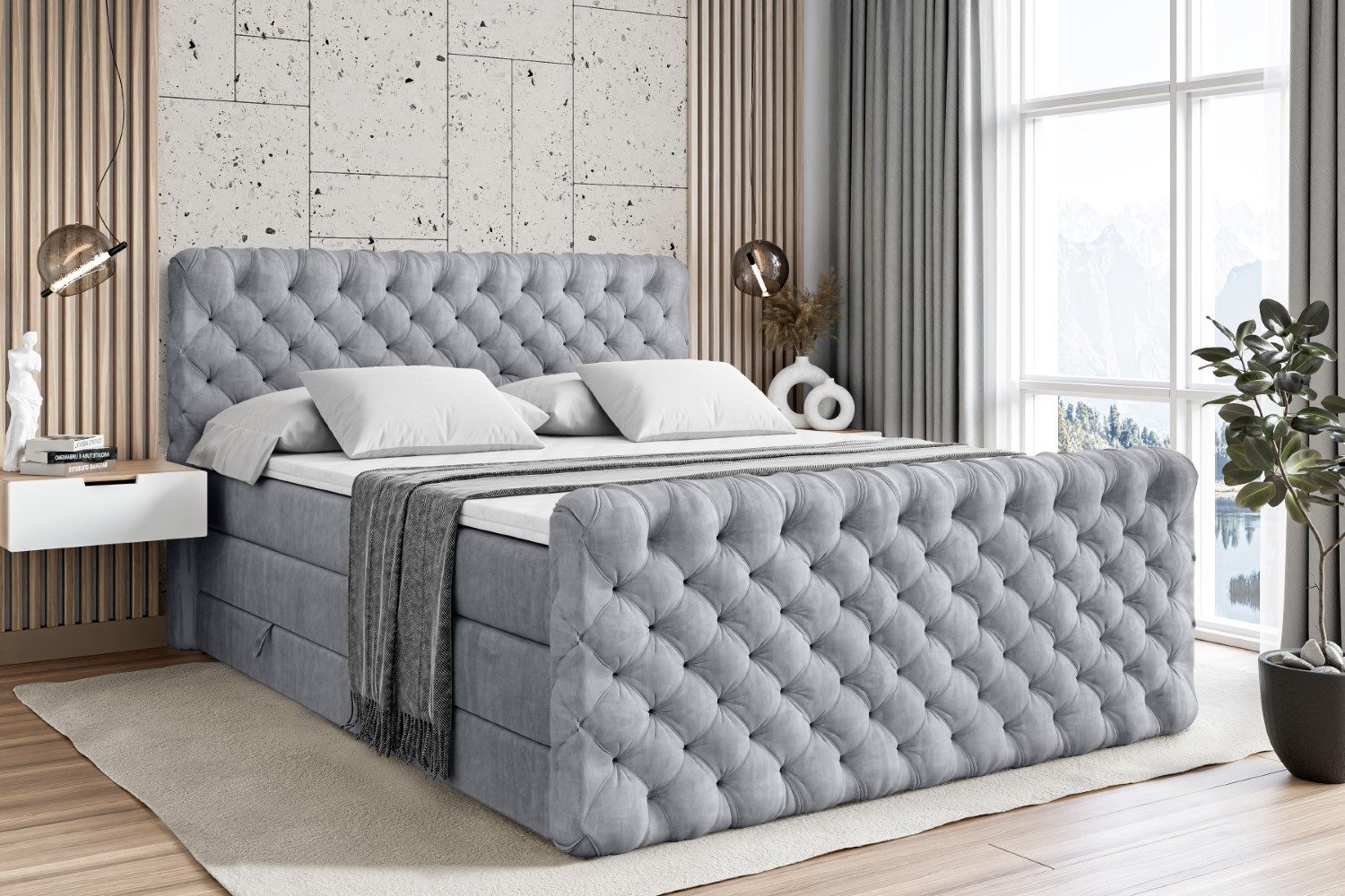 ALTDECOR Boxspringbett BOXI8-Z KING (Multipocket-Matratze H4, günstig online kaufen