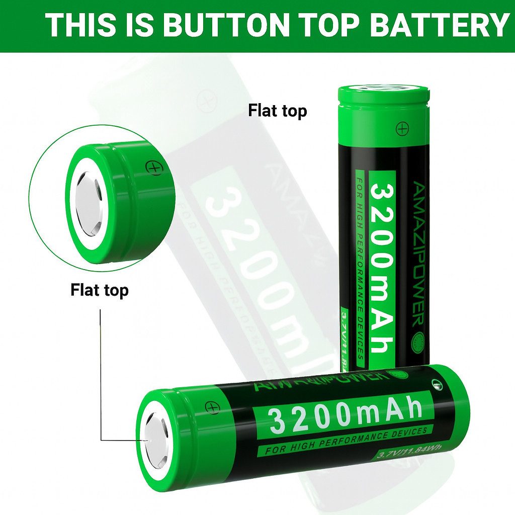 LA CUTE 3200mAh NiMH Akku 3,7V Wiederaufladbar, LED-Stirnlampen Vape Akku 18650 Akku Li-Ion 18650 3200 mAh (3,7 V, 2 St), Hohe Kapazität, Mehrfachschutz, langle – Bild 2 von 5