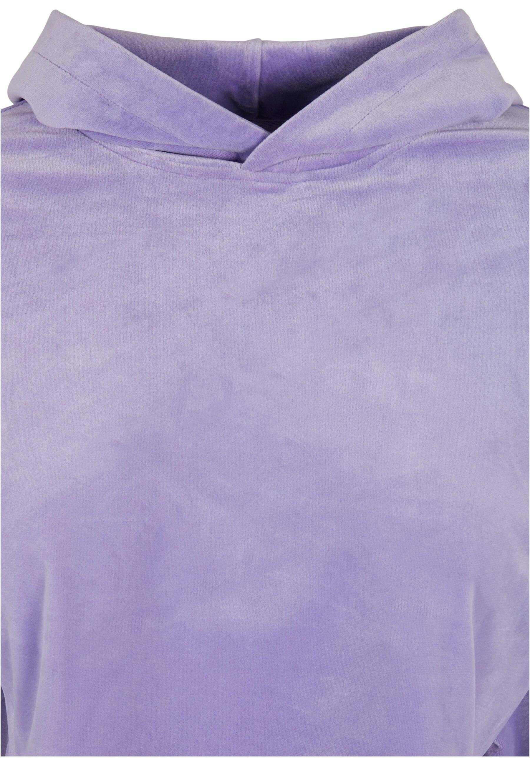 lavender CLASSICS (1-tlg) Oversized Damen Hoody Ladies URBAN Cropped Velvet Kapuzenpullover