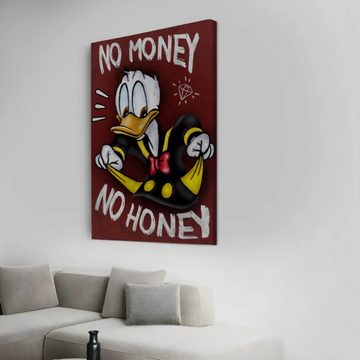 Art100 Leinwandbild No Money Duck Pop Art Leinwandbild Kunst