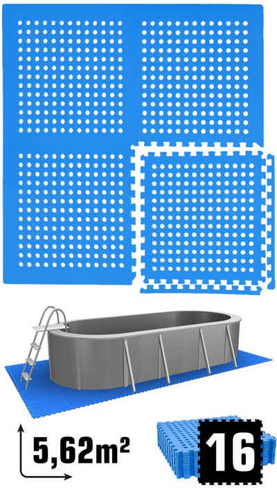eyepower Bodenmatte »5,6 m² Poolunterlage 16 EVA Matten Unterlegmatten«, Outdoor Set Unterlage 62x62