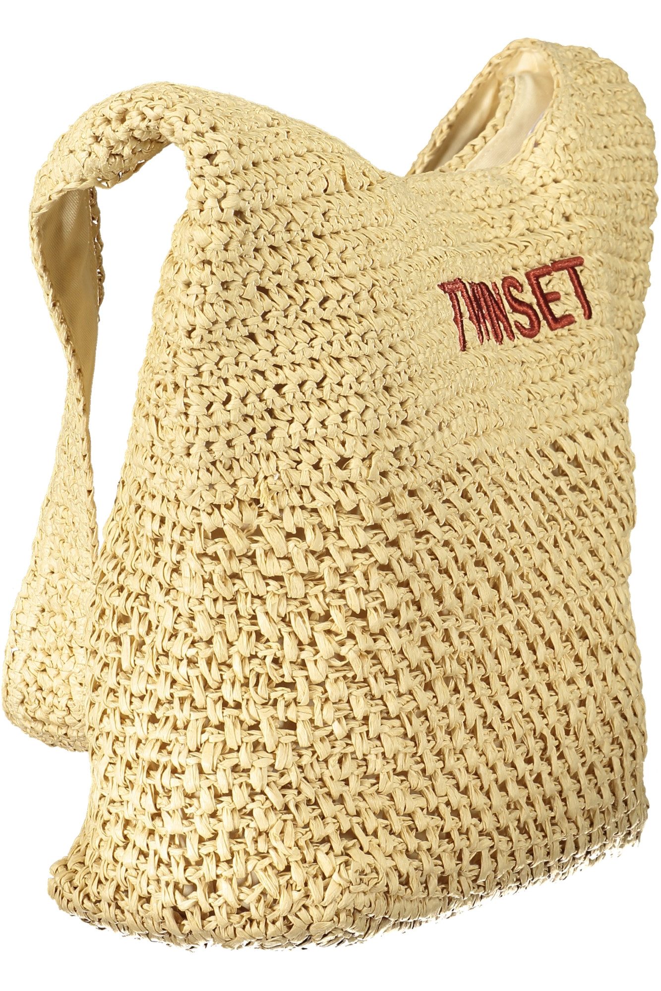 TWINSET Umhängetasche, Beige Schultertasche mit Stickerei und Kontrasten – Elegante Details