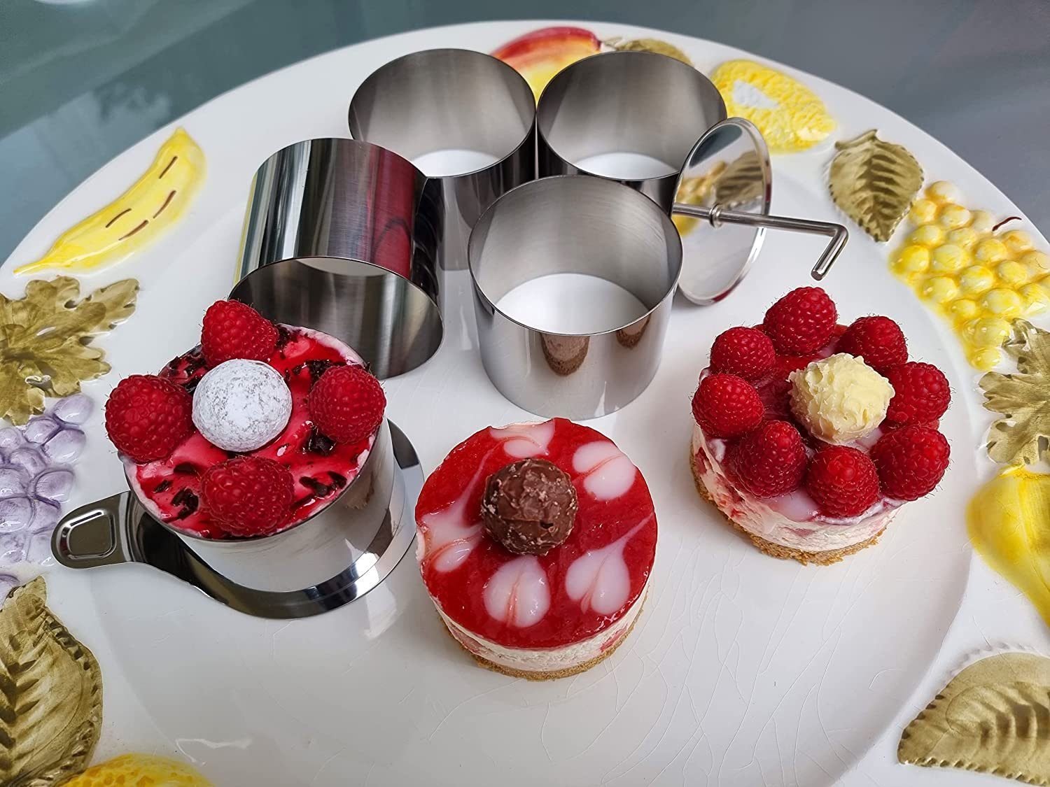 WEBBOMB Speisering 8tlg Set Edelstahl Dessertringe Mini Backringe Ø 7,5 Höhe 5,5 cm rund