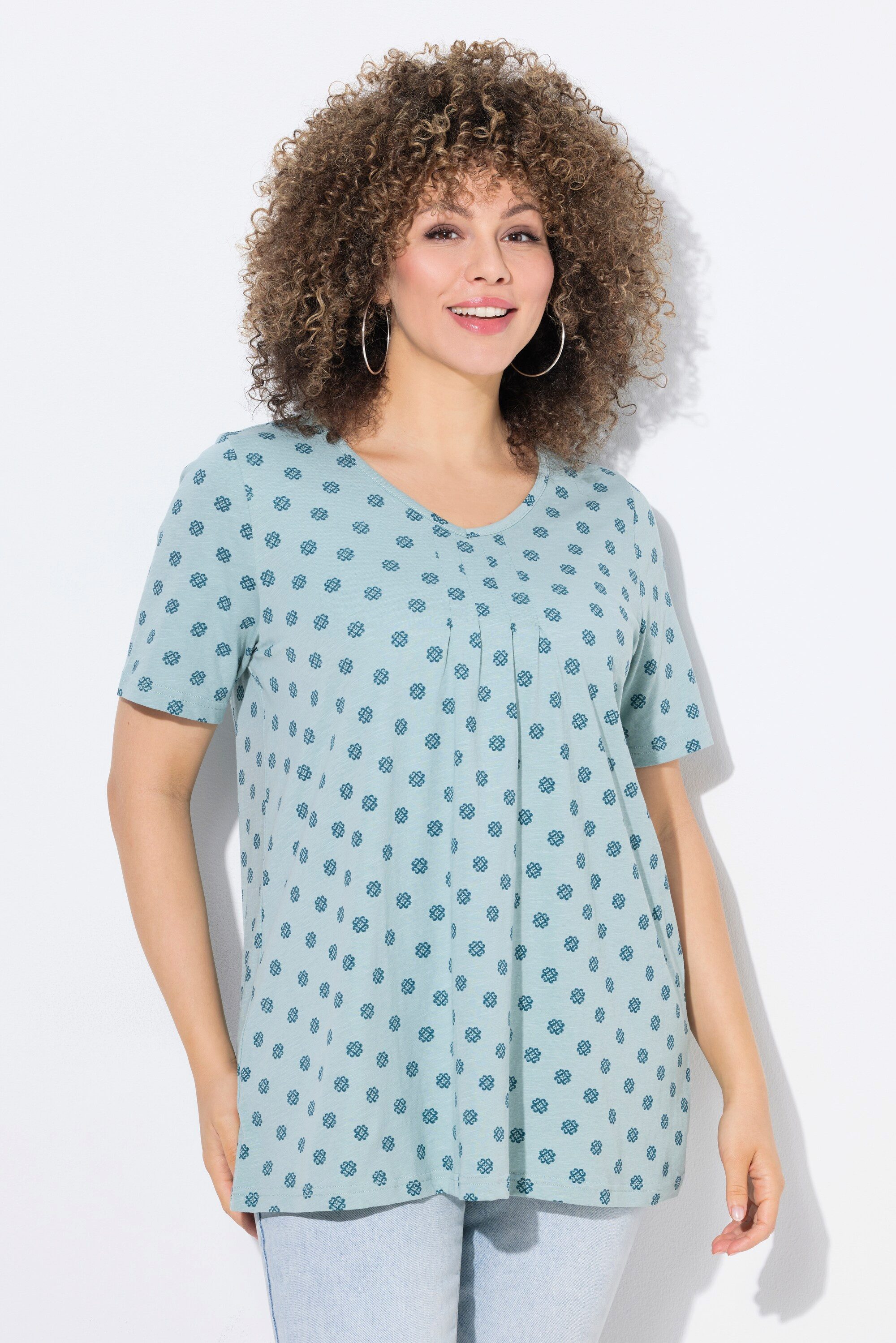 Ulla Popken T-Shirt T-Shirt Biesen A-Linie günstig online kaufen
