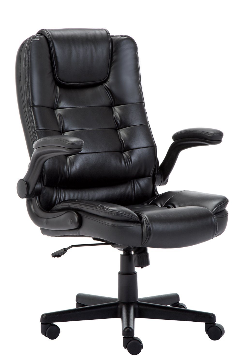 Intimate WM Heart Chefsessel Ergonomisch Bürostuhl mit Klappbaren Armlehnen, Kunstleder Stuhl mit Wippfunktion, Höhenverstellbar Drehstuhl