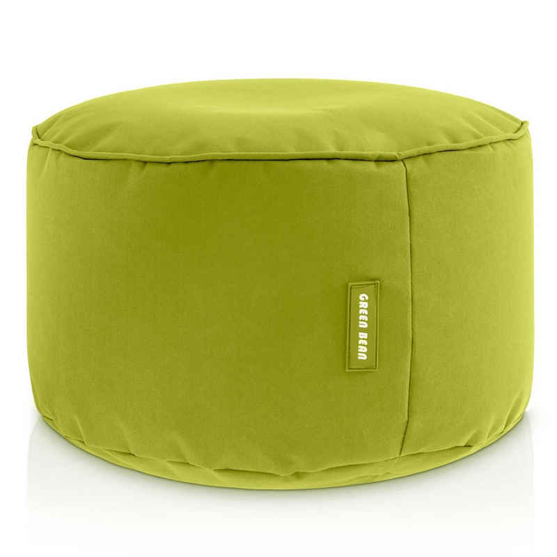 Green Bean Pouf Stay (Sitzsack-Hocker 25x45cm mit EPS-Perlen Füllung -, Fußhocker Fußkissen Sitz-Pouf für Sitzsäcke), Bodenkissen für Kinder und Erwachsene - Sitzkissen Sitzhocker