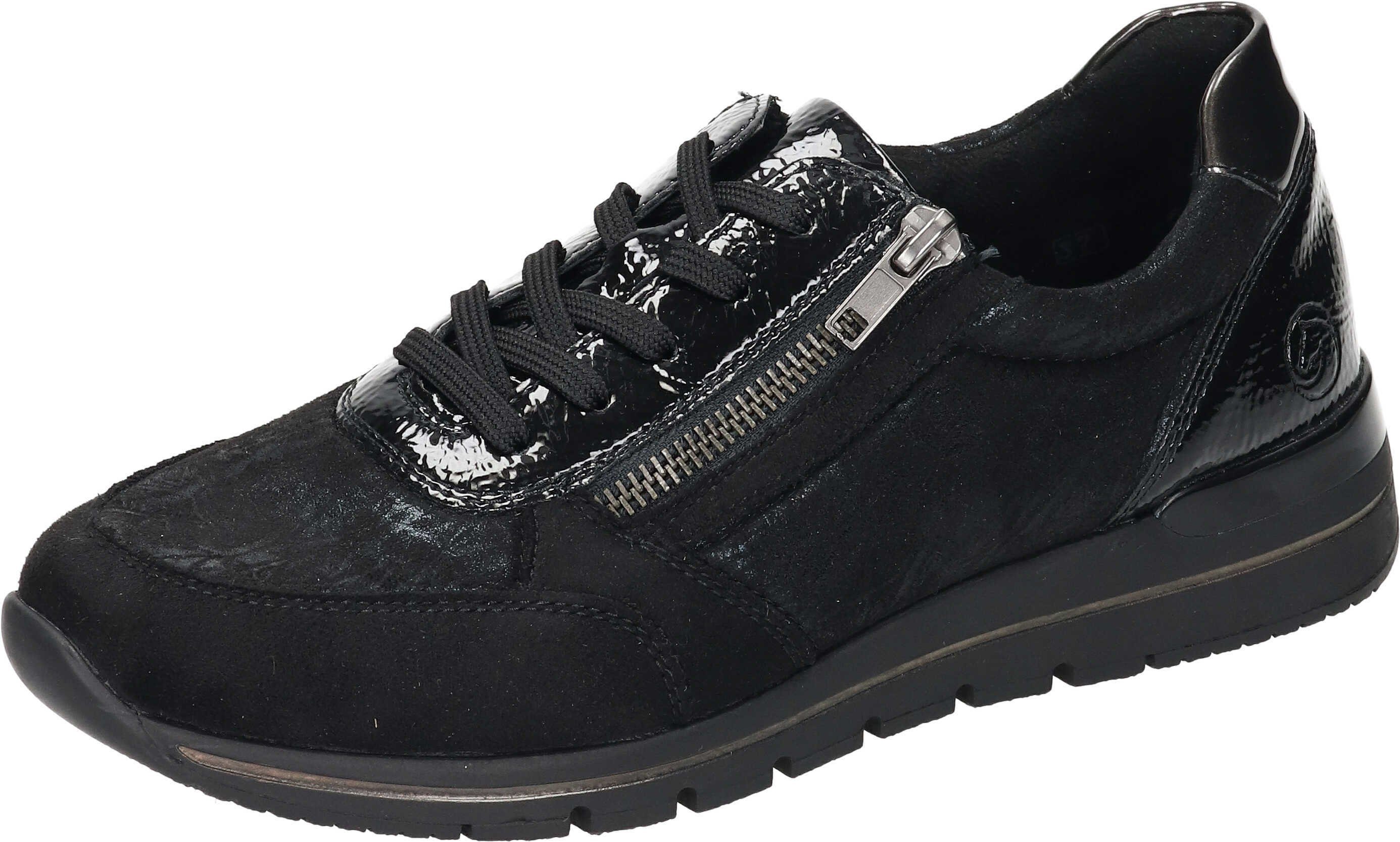 Remonte Schnürer Sneaker aus strapazierfähigem Synthetik schwarz
