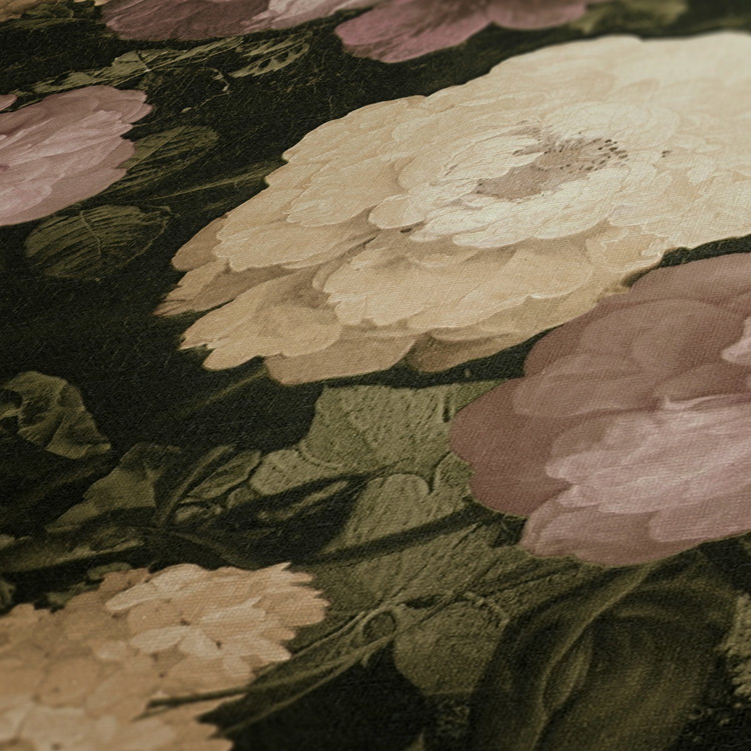 A.S. Création of Art, Blumen botanisch, History floral, Tapete rosa/creme/grün Vliestapete