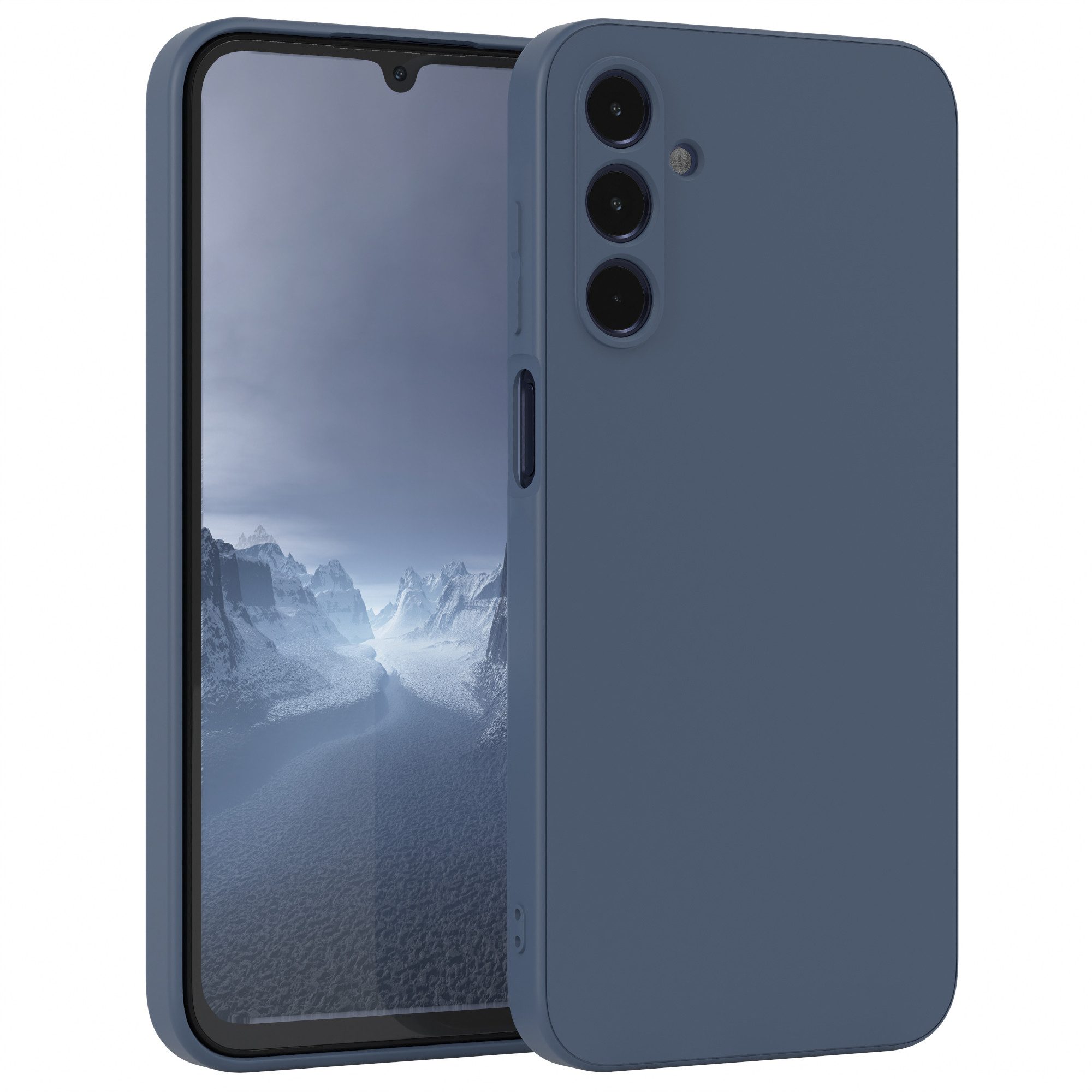 EAZY CASE Handyhülle für Samsung Galaxy A15 5G Hülle Silikon 6,5 Zoll, Handy Softcase mattierte Silikonhülle Back Cover Soft Blau / Petrol