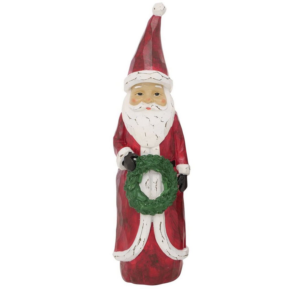 MamboCat Dekofigur B. Deko-Figur Pedros Weihnachtsmann mit Kranz, H 40,00  cm - 2023794