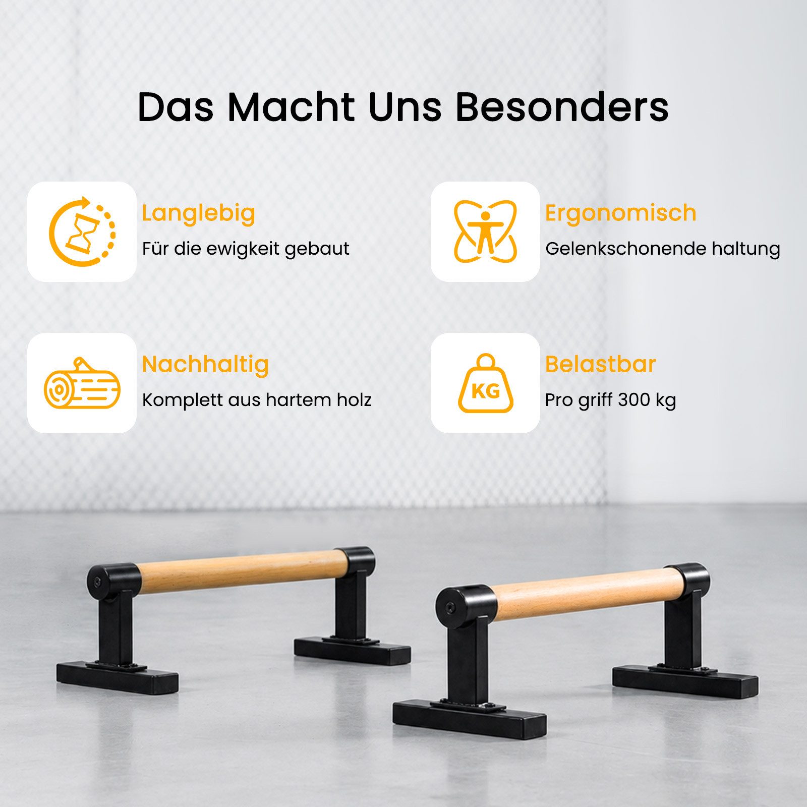 Youyijia Handstandtrainer Calisthenics Parallettes aus Buchenholz Handstand und Liegestützgriffe