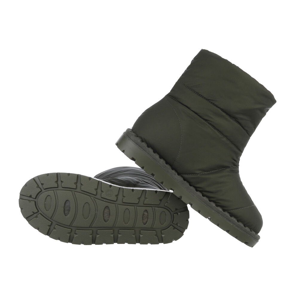 Ital-Design Damen Snowboots Freizeit Snowboots Flach Flache Stiefeletten in Grün