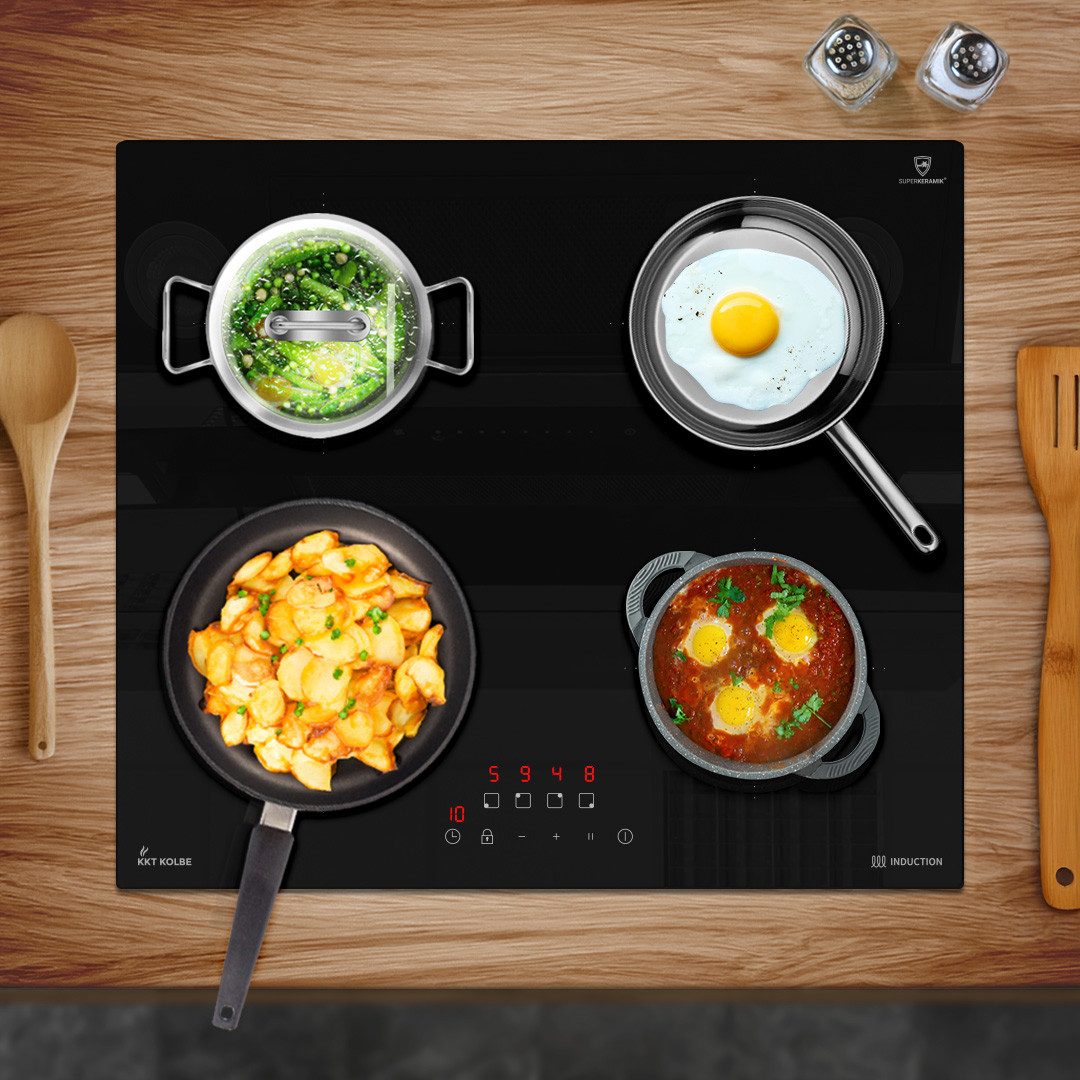 KKT KOLBE Induktions-Kochfeld IH85900RL, 59cm Herdplatte Kochmulde Kochplatte Induktion 4 Zonen Autark Timer