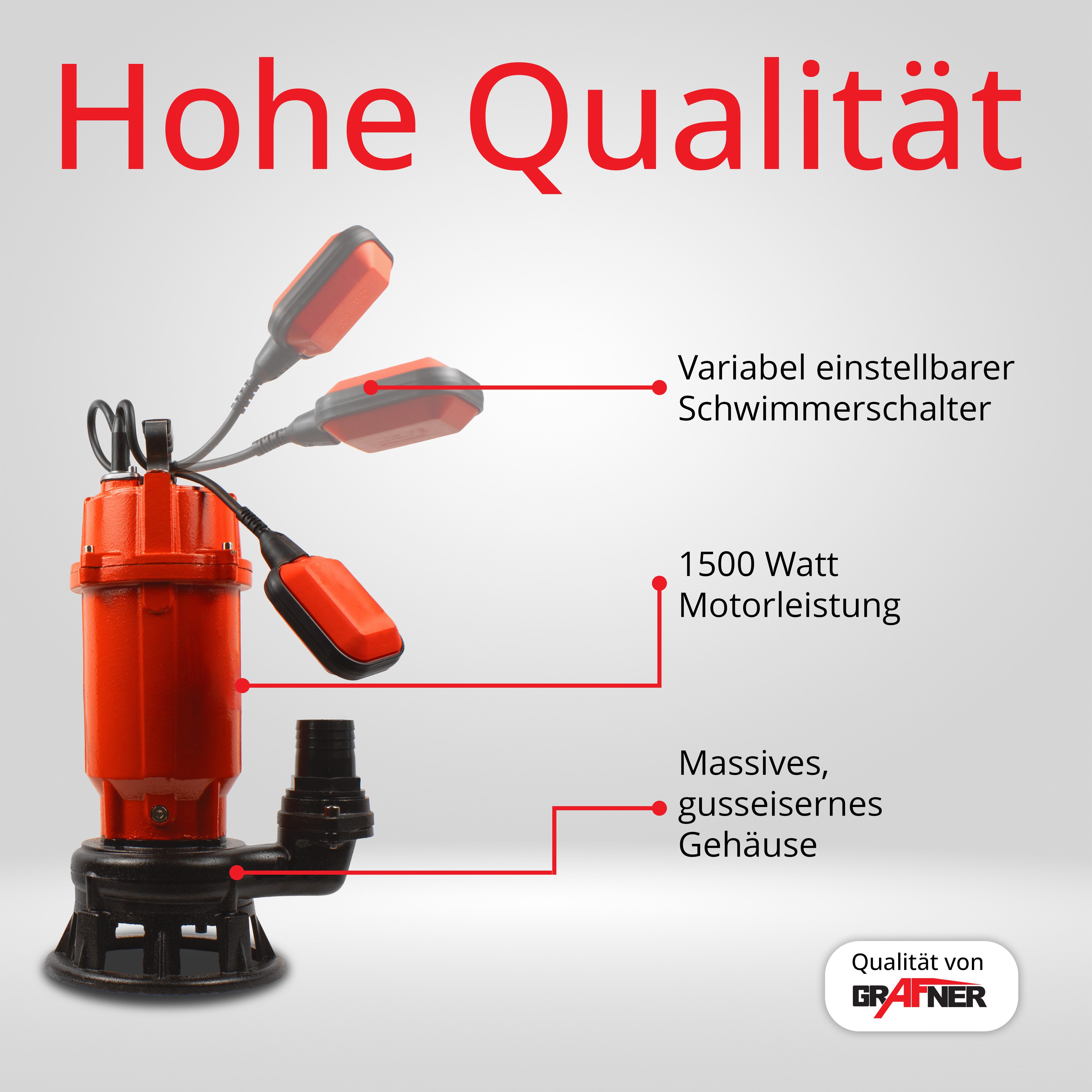 Grafner Tauchpumpe Tauchpumpe Fäkalienpume 1500W mit günstig online kaufen